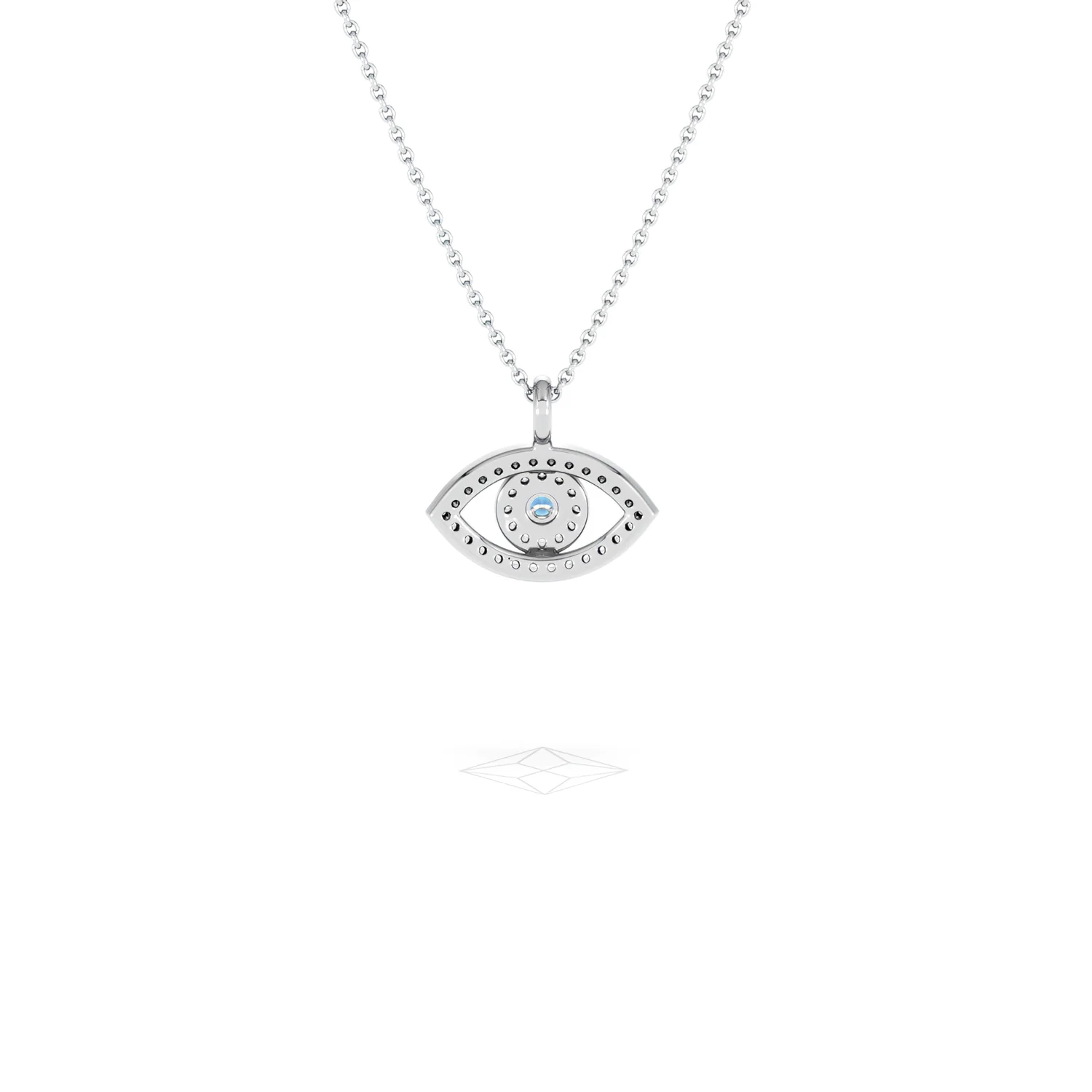 Evil Eye 0.21ct Sapphire and Lab Diamond Pendant Necklace in in Sterling Silver - Image 49