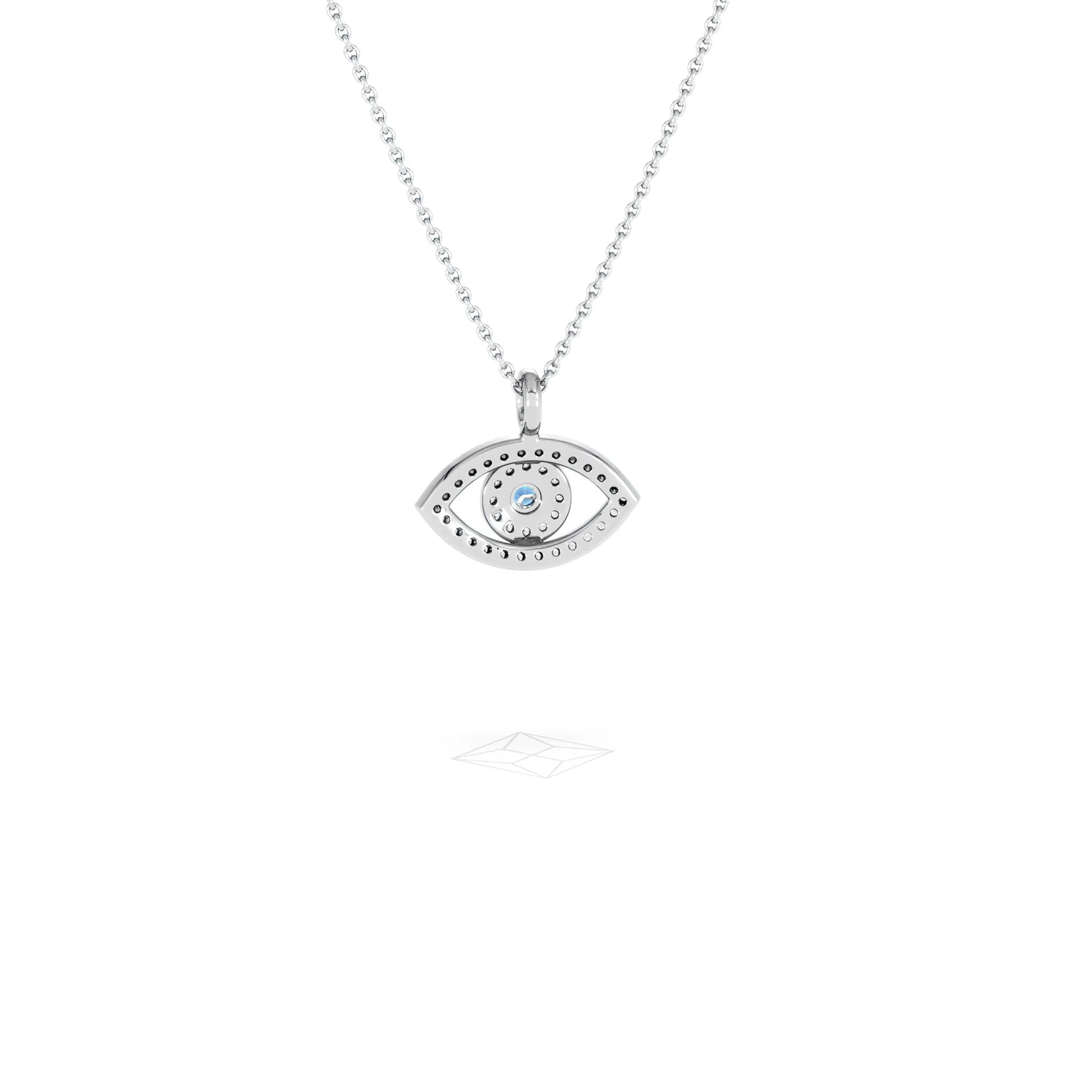 Evil Eye 0.21ct Sapphire and Lab Diamond Pendant Necklace in in Sterling Silver - Image 51