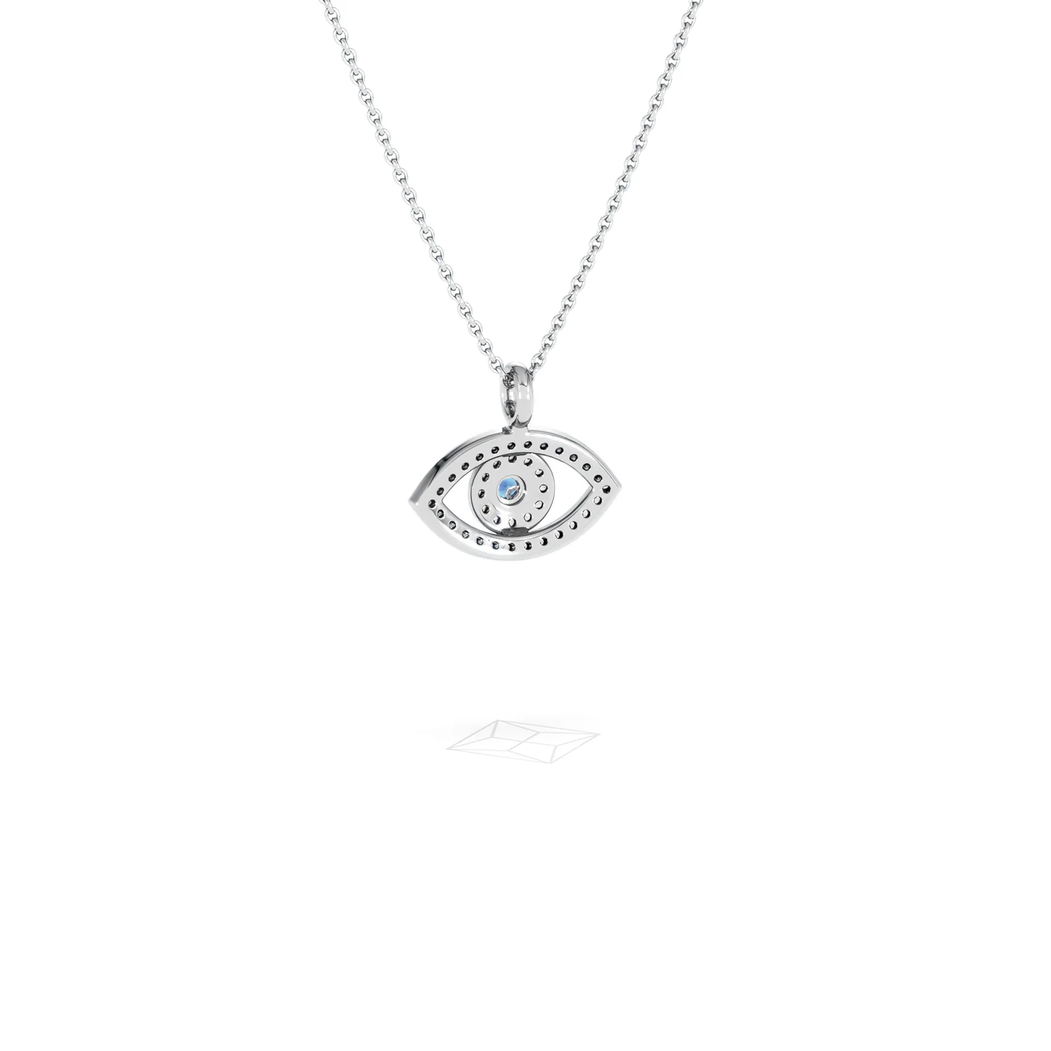 Evil Eye 0.21ct Sapphire and Lab Diamond Pendant Necklace in in Sterling Silver - Image 53