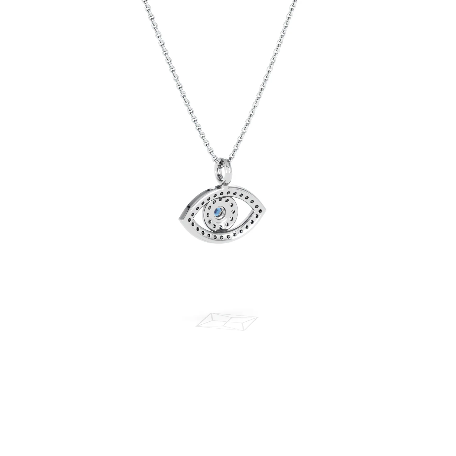 Evil Eye 0.21ct Sapphire and Lab Diamond Pendant Necklace in in Sterling Silver - Image 55
