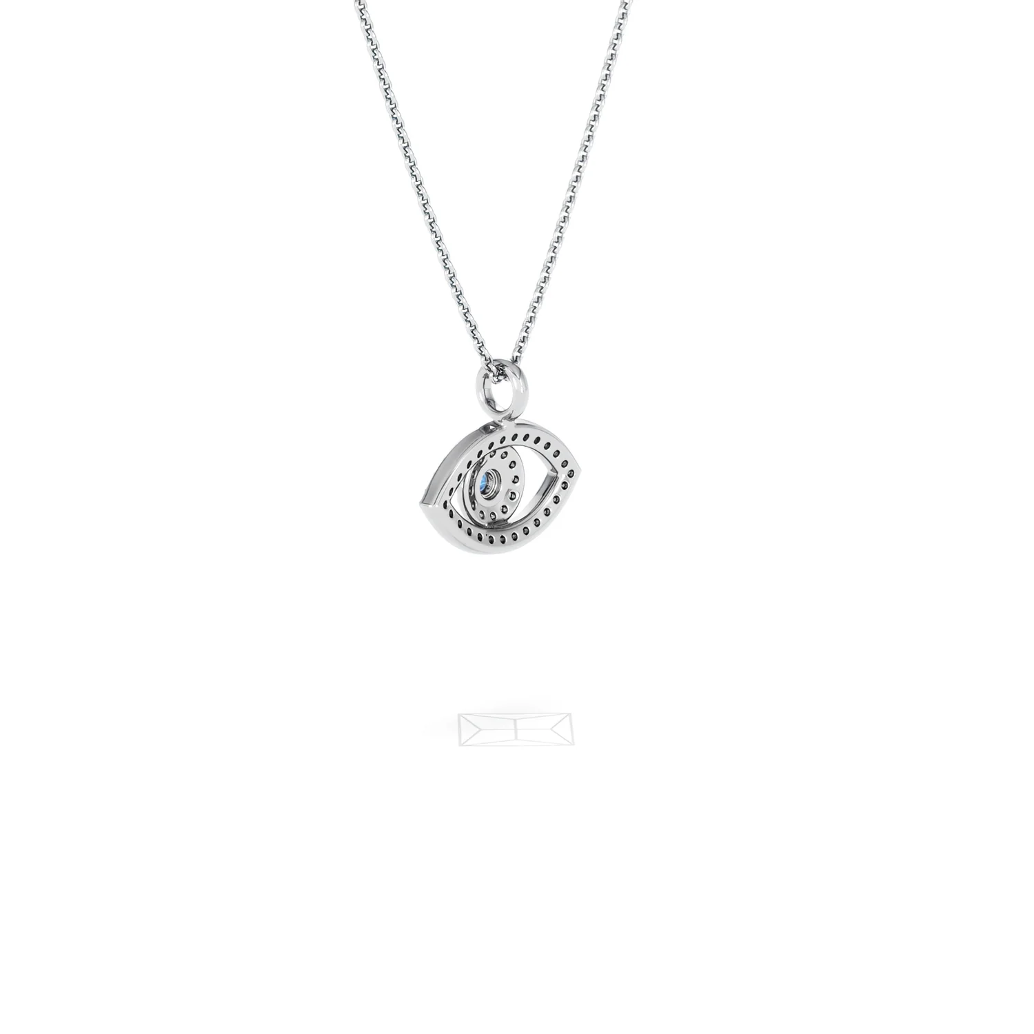 Evil Eye 0.21ct Sapphire and Lab Diamond Pendant Necklace in in Sterling Silver - Image 59