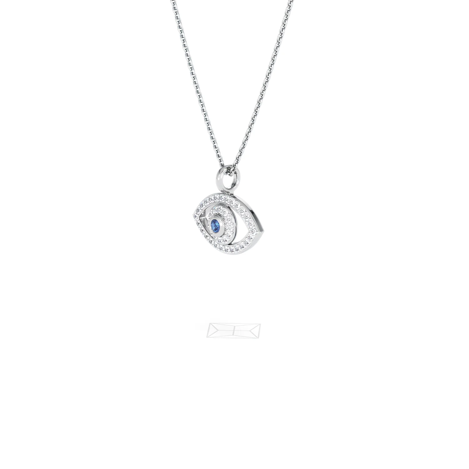 Evil Eye 0.21ct Sapphire and Lab Diamond Pendant Necklace in in Sterling Silver - Image 78