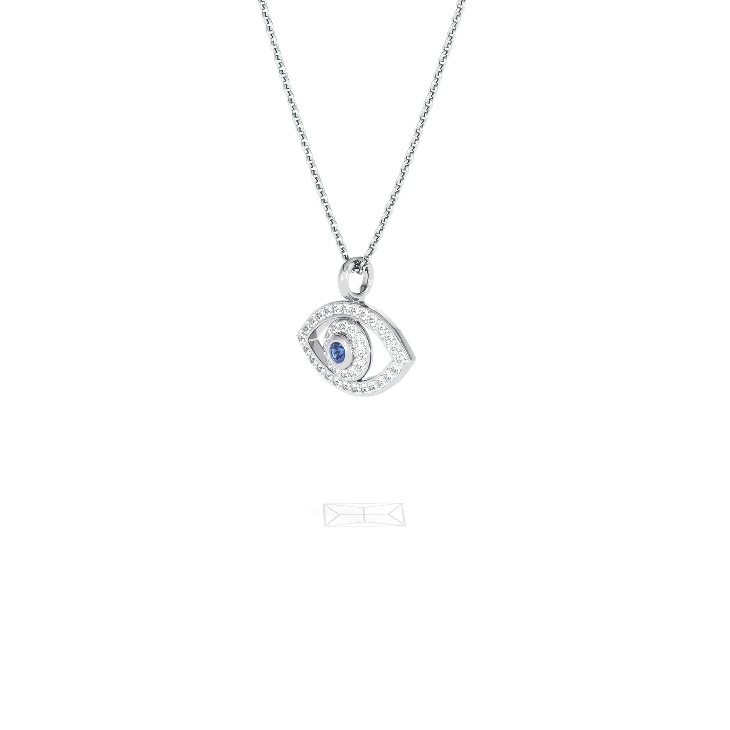 Evil Eye 0.21ct Sapphire and Lab Diamond Pendant Necklace in in Sterling Silver - Image 79