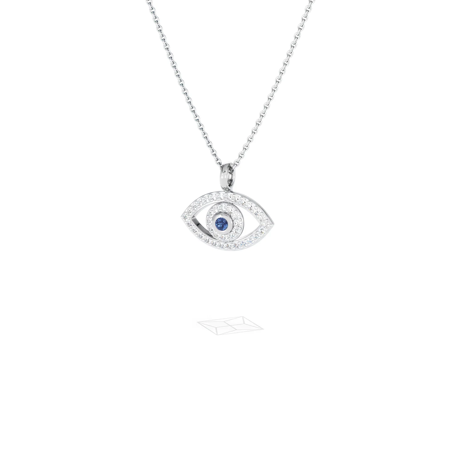Evil Eye 0.21ct Sapphire and Lab Diamond Pendant Necklace in in Sterling Silver - Image 84