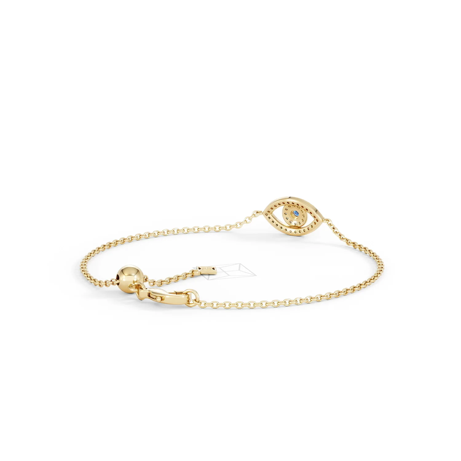Evil Eye 0.21ct Sapphire Lab Diamond Adjustable Bracelet in 18K Gold Vermeil - Image 43