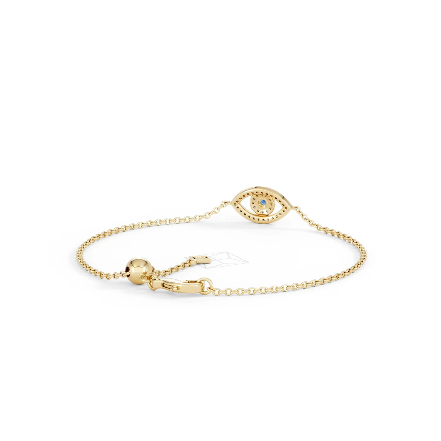 Evil Eye 0.21ct Sapphire Lab Diamond Adjustable Bracelet in 18K Gold Vermeil - Image 45
