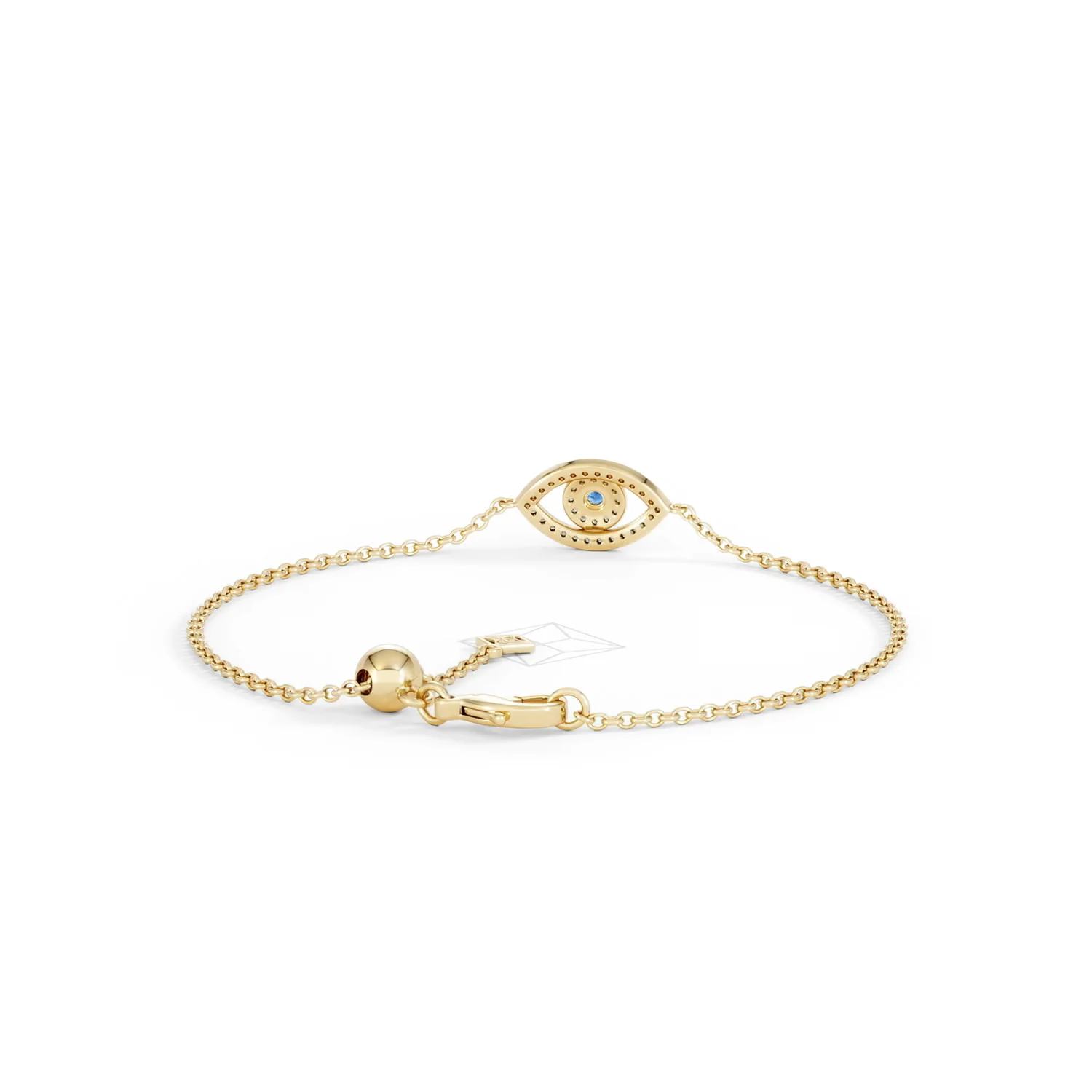 Evil Eye 0.21ct Sapphire Lab Diamond Adjustable Bracelet in 18K Gold Vermeil - Image 47