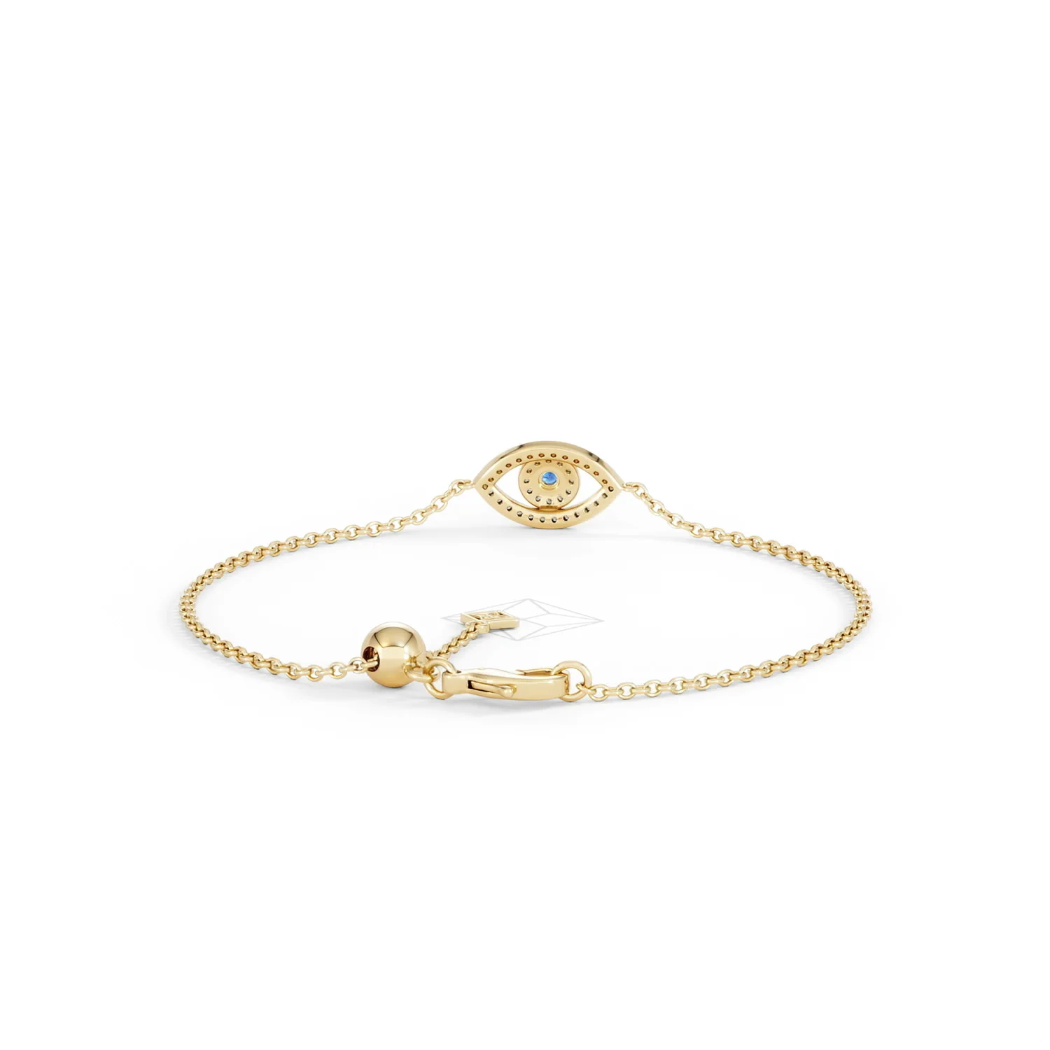 Evil Eye 0.21ct Sapphire Lab Diamond Adjustable Bracelet in 18K Gold Vermeil - Image 48