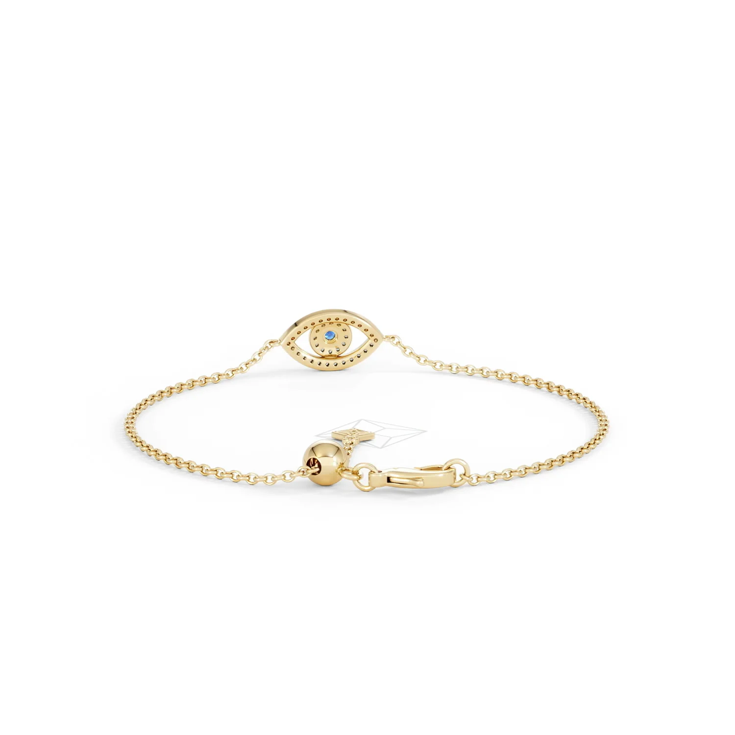 Evil Eye 0.21ct Sapphire Lab Diamond Adjustable Bracelet in 18K Gold Vermeil - Image 51