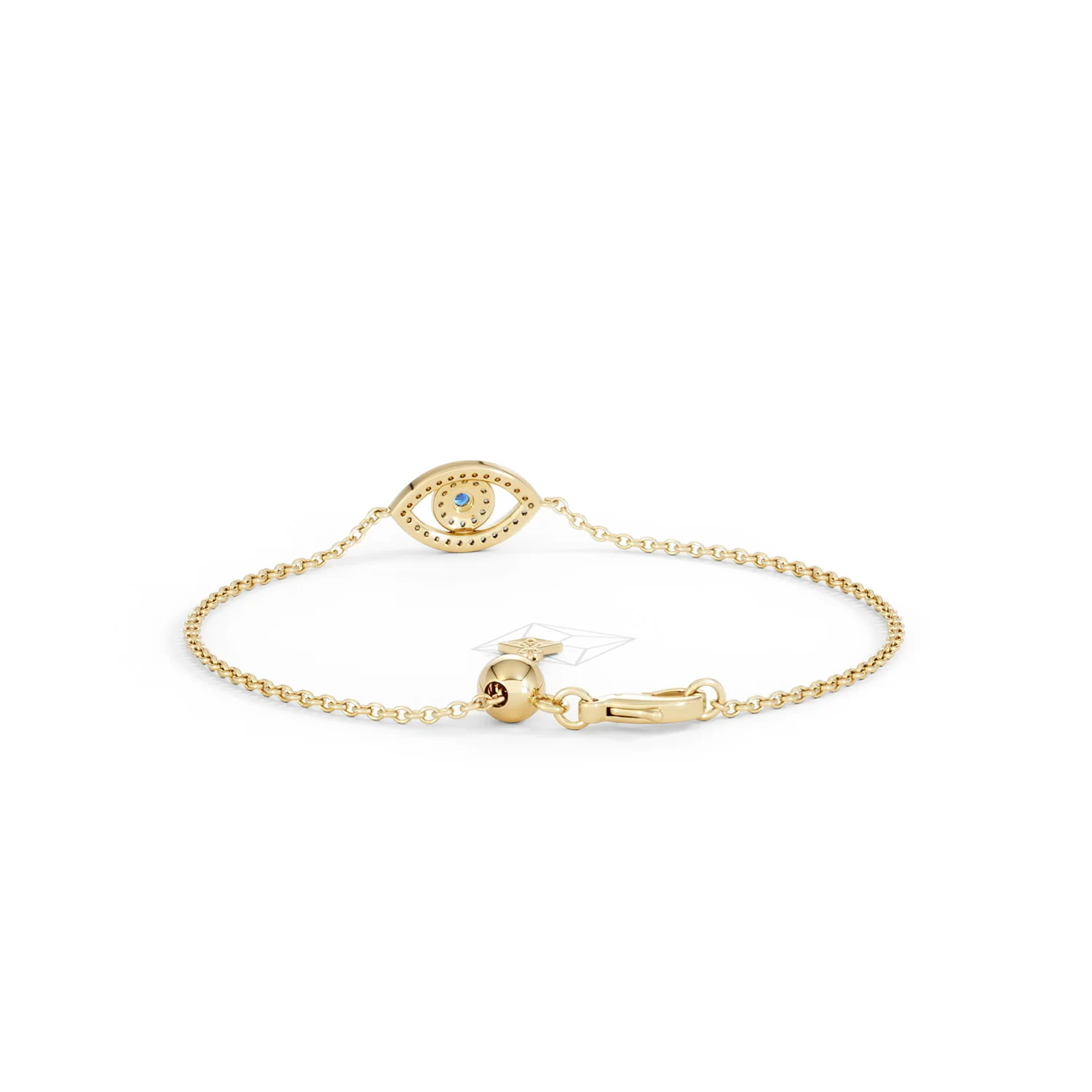 Evil Eye 0.21ct Sapphire Lab Diamond Adjustable Bracelet in 18K Gold Vermeil - Image 52