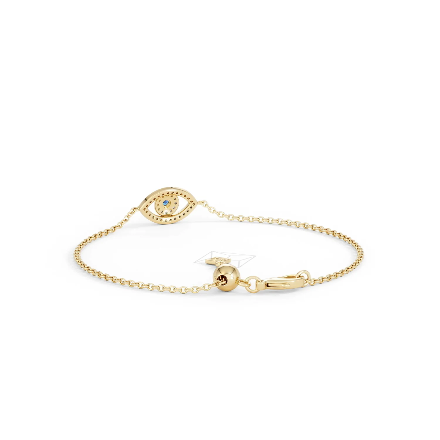 Evil Eye 0.21ct Sapphire Lab Diamond Adjustable Bracelet in 18K Gold Vermeil - Image 54