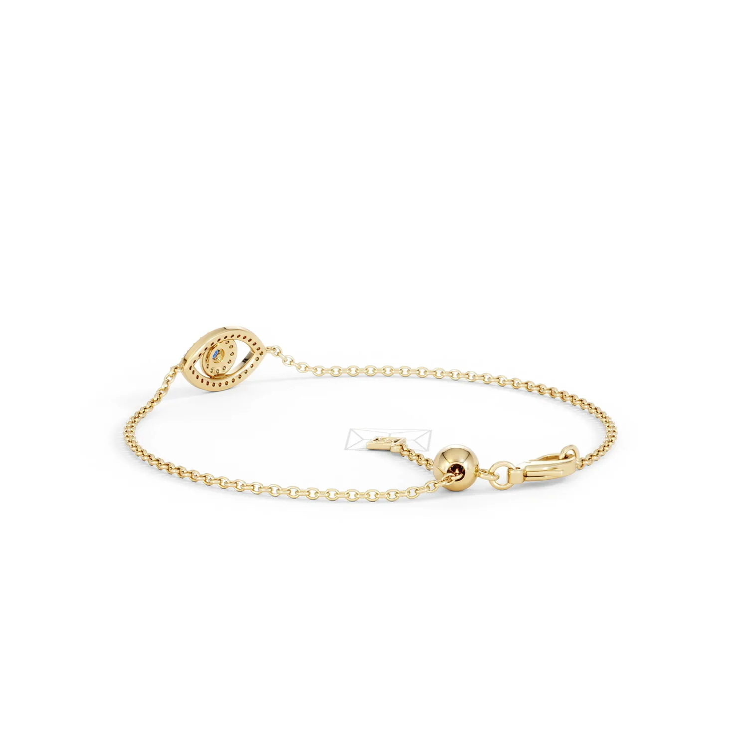 Evil Eye 0.21ct Sapphire Lab Diamond Adjustable Bracelet in 18K Gold Vermeil - Image 58