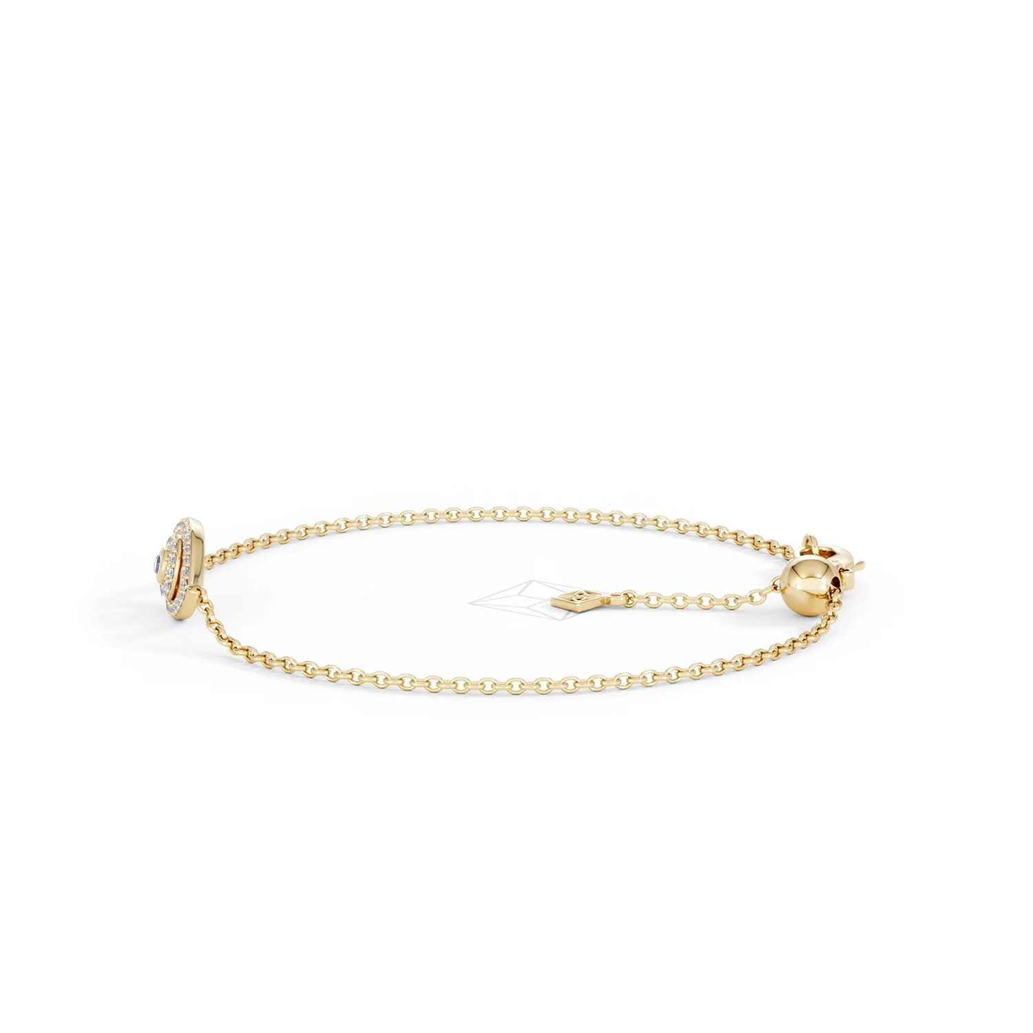 Evil Eye 0.21ct Sapphire Lab Diamond Adjustable Bracelet in 18K Gold Vermeil - Image 71