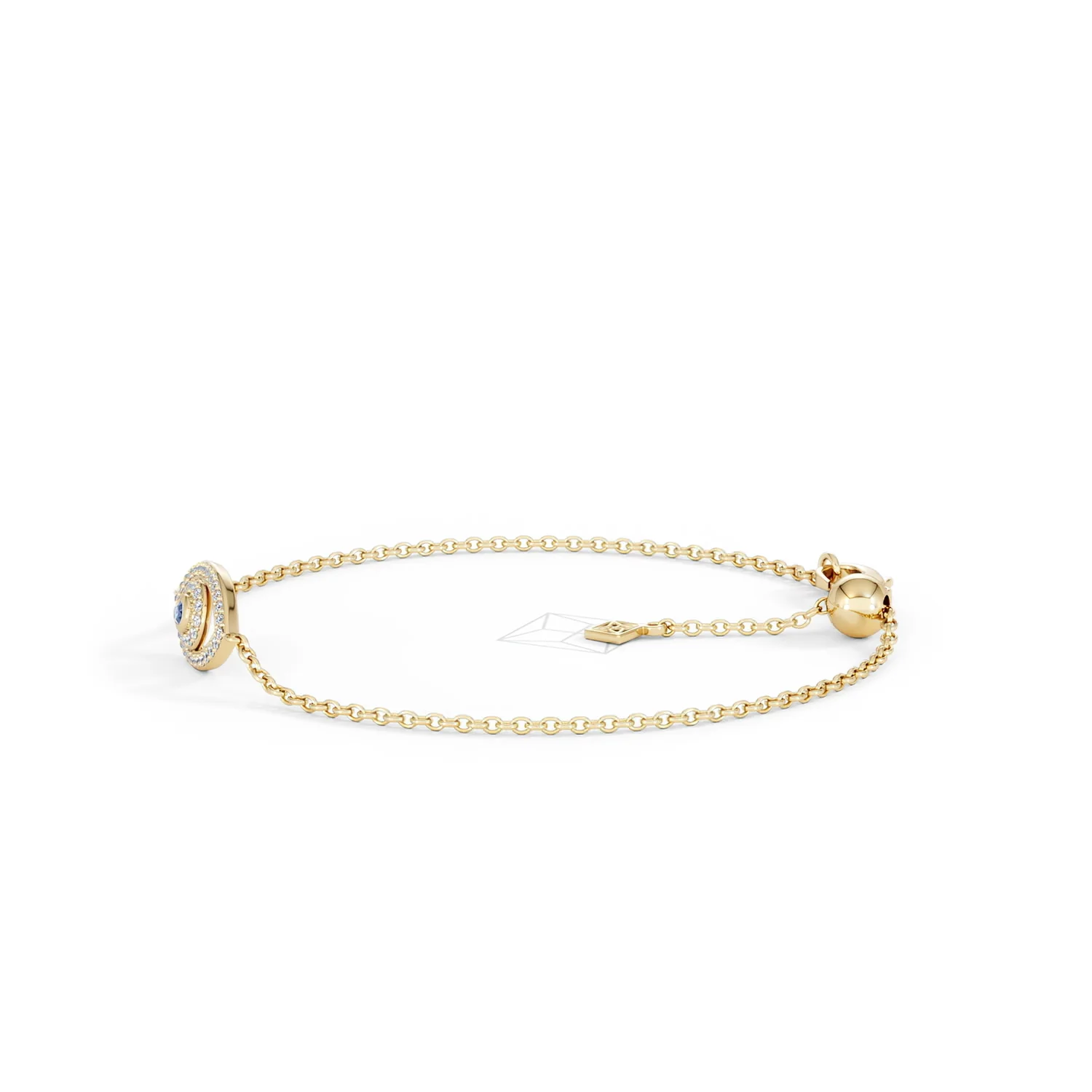 Evil Eye 0.21ct Sapphire Lab Diamond Adjustable Bracelet in 18K Gold Vermeil - Image 73