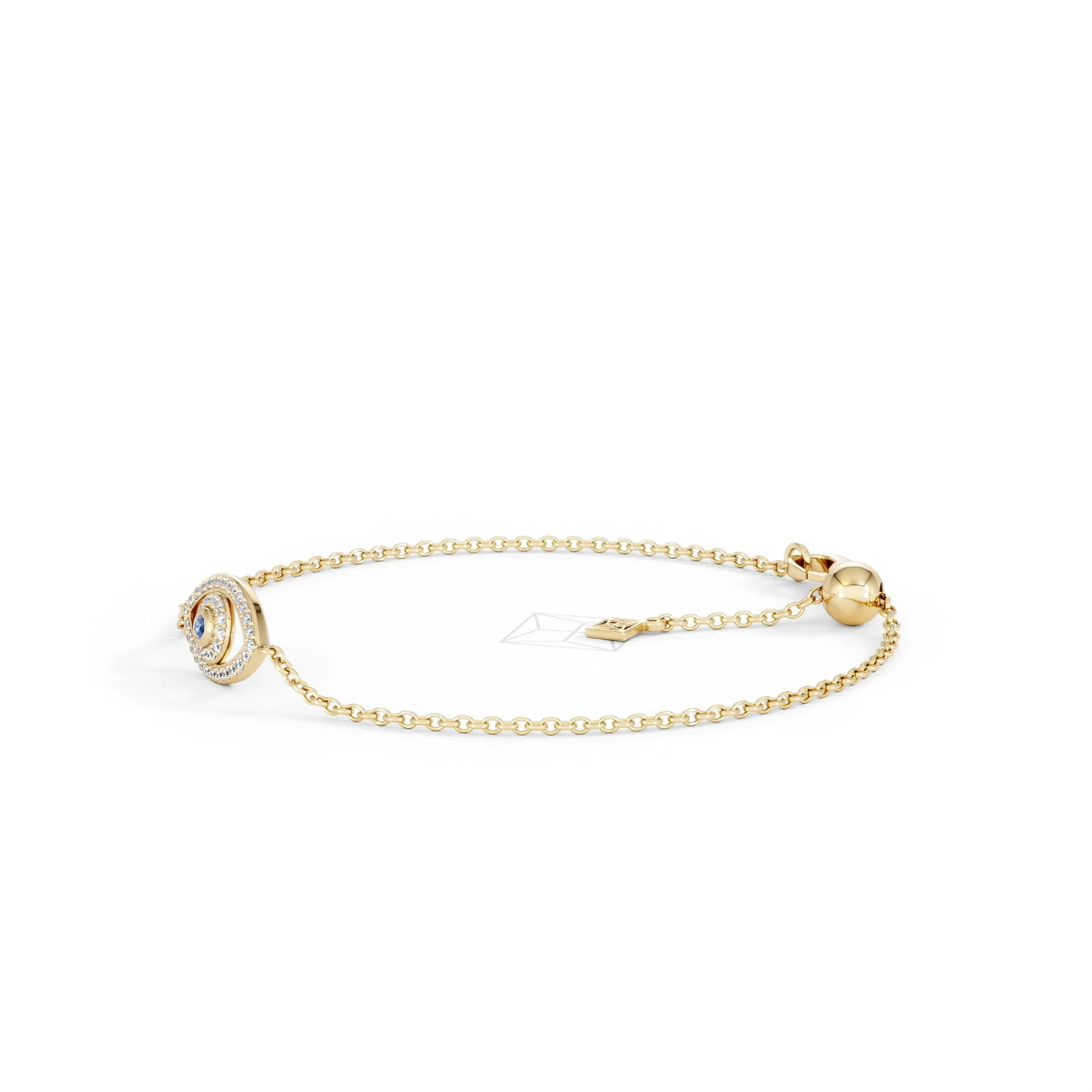 Evil Eye 0.21ct Sapphire Lab Diamond Adjustable Bracelet in 18K Gold Vermeil - Image 75