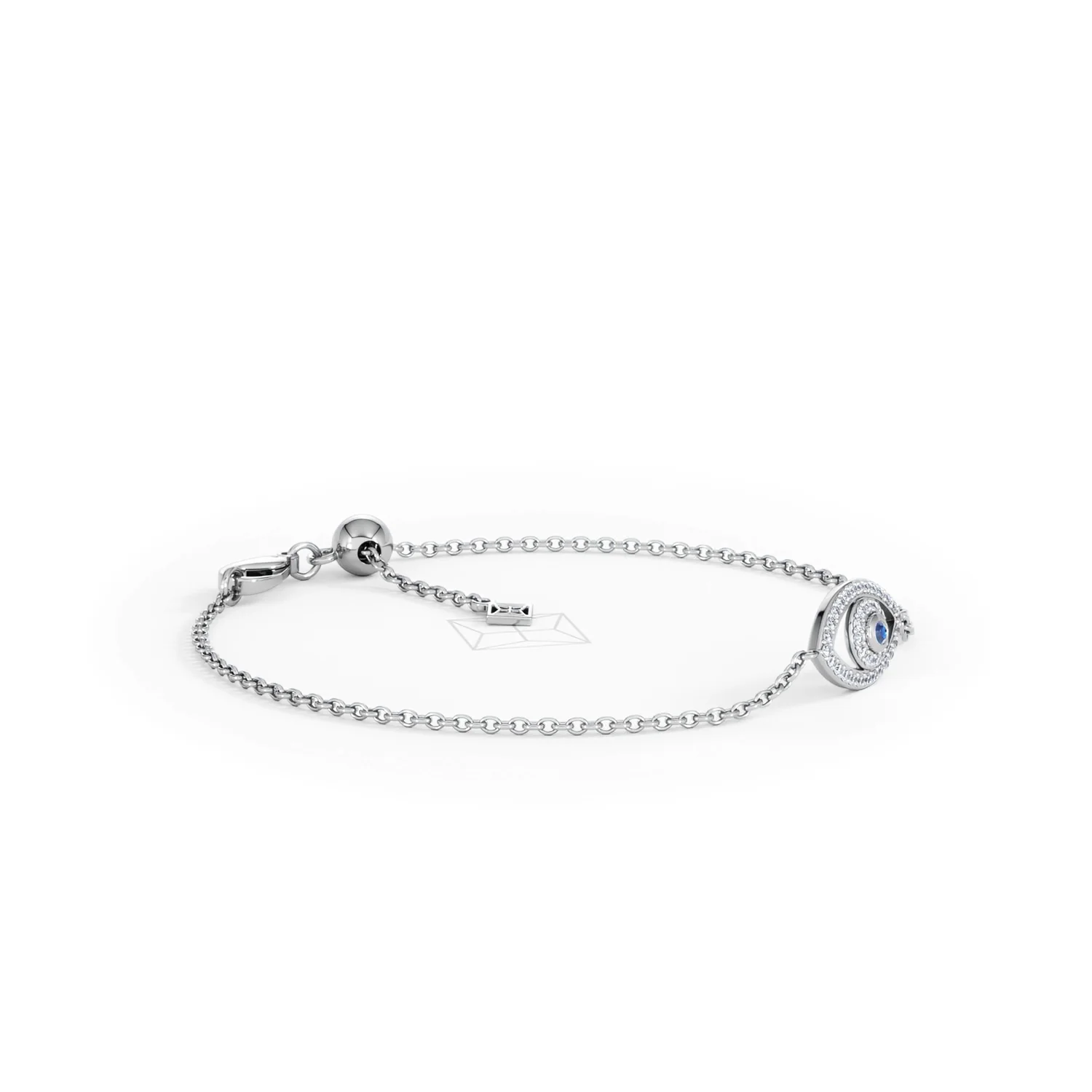 Evil Eye 0.21ct Sapphire Lab Diamond Adjustable Bracelet in Sterling Silver - Image 22