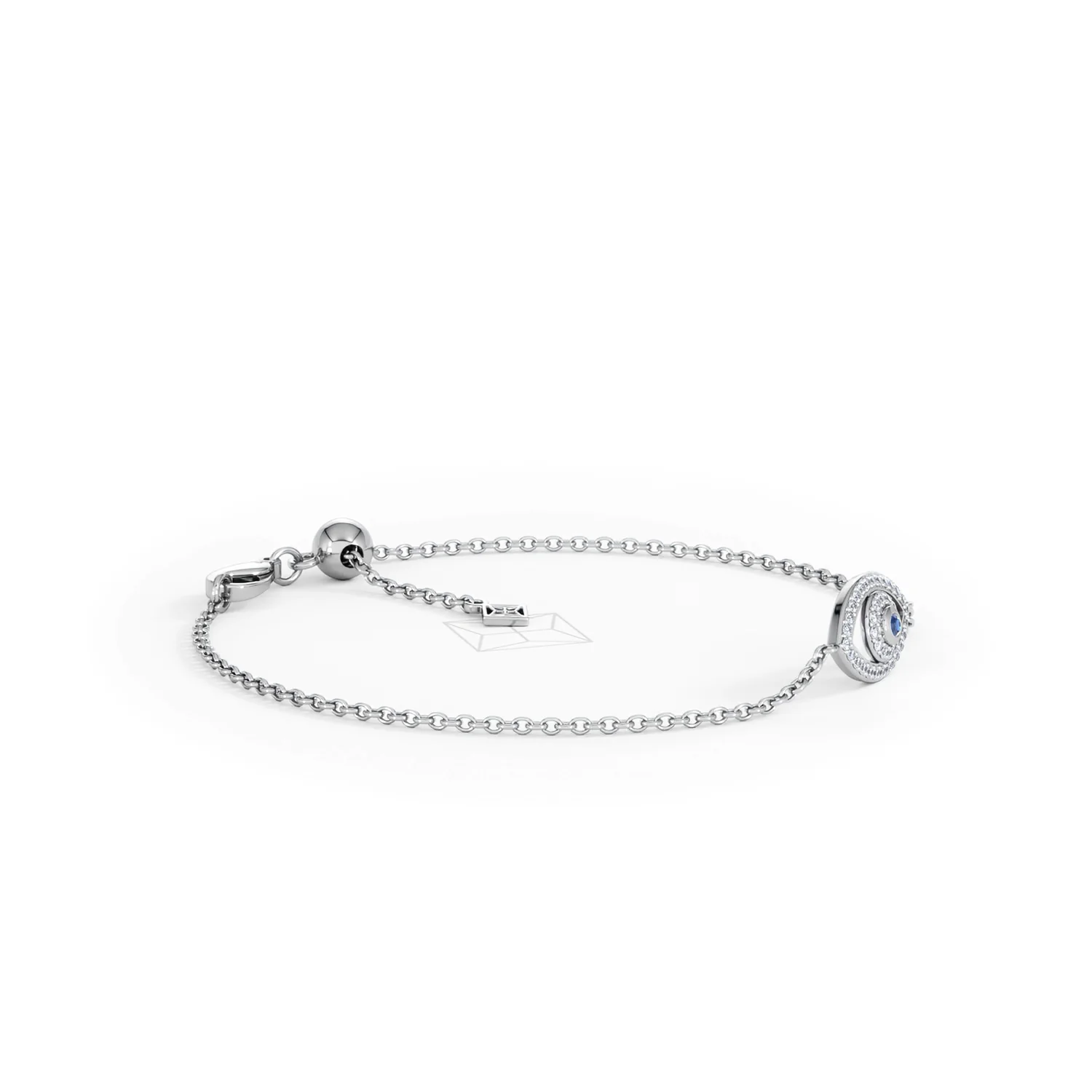 Evil Eye 0.21ct Sapphire Lab Diamond Adjustable Bracelet in Sterling Silver - Image 23