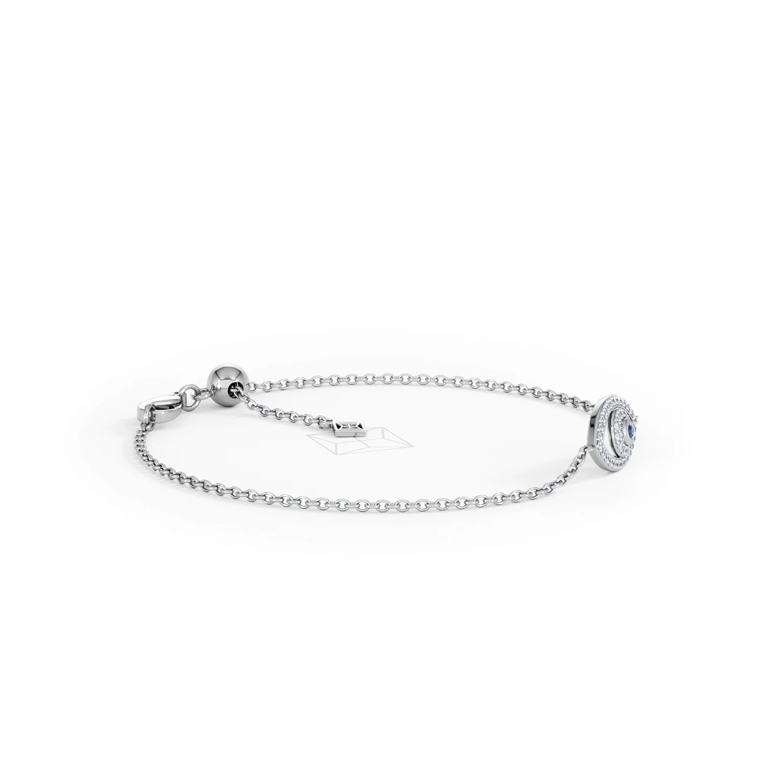 Evil Eye 0.21ct Sapphire Lab Diamond Adjustable Bracelet in Sterling Silver - Image 24