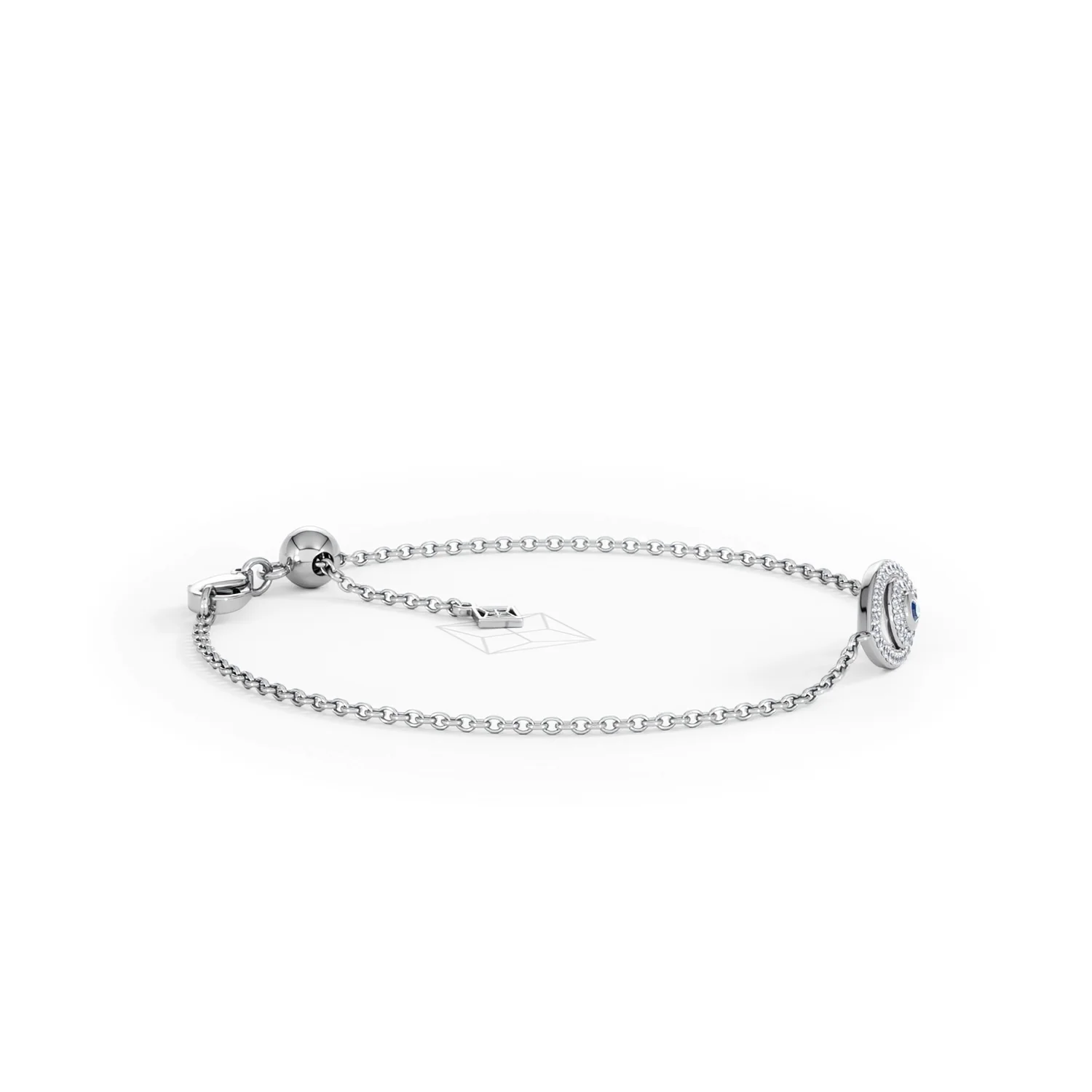 Evil Eye 0.21ct Sapphire Lab Diamond Adjustable Bracelet in Sterling Silver - Image 25
