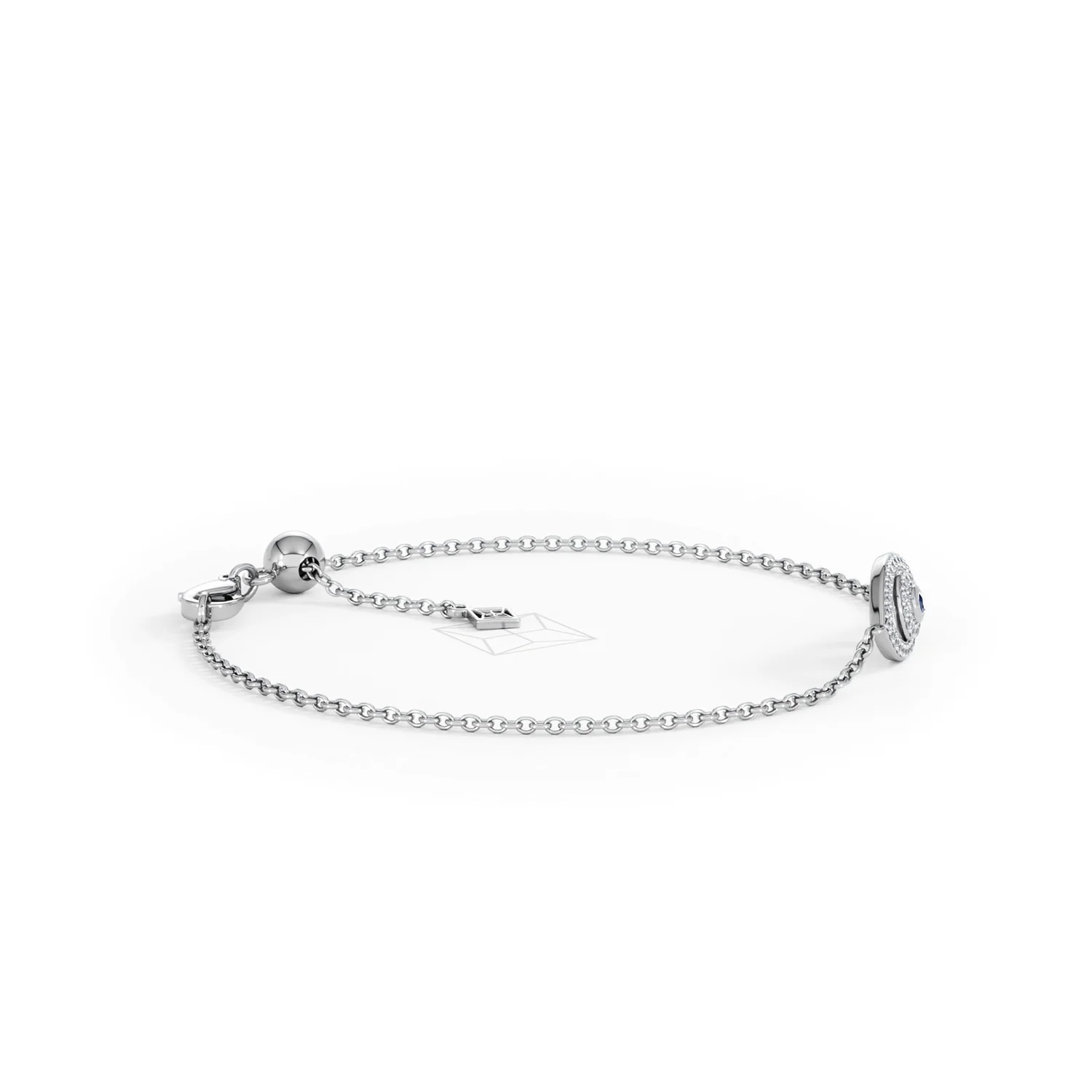 Evil Eye 0.21ct Sapphire Lab Diamond Adjustable Bracelet in Sterling Silver - Image 26