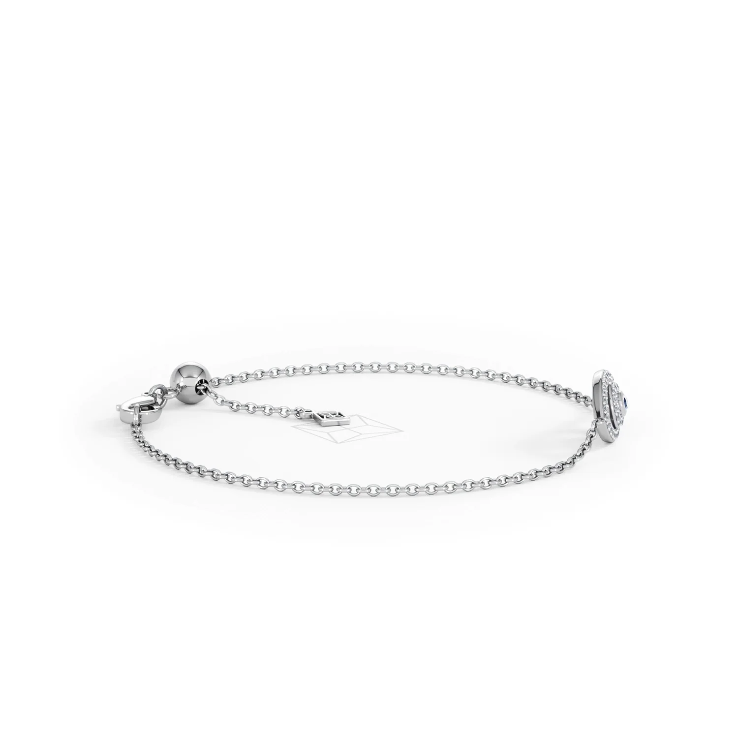 Evil Eye 0.21ct Sapphire Lab Diamond Adjustable Bracelet in Sterling Silver - Image 27