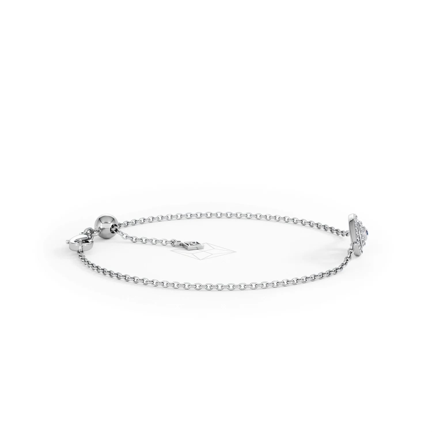 Evil Eye 0.21ct Sapphire Lab Diamond Adjustable Bracelet in Sterling Silver - Image 28