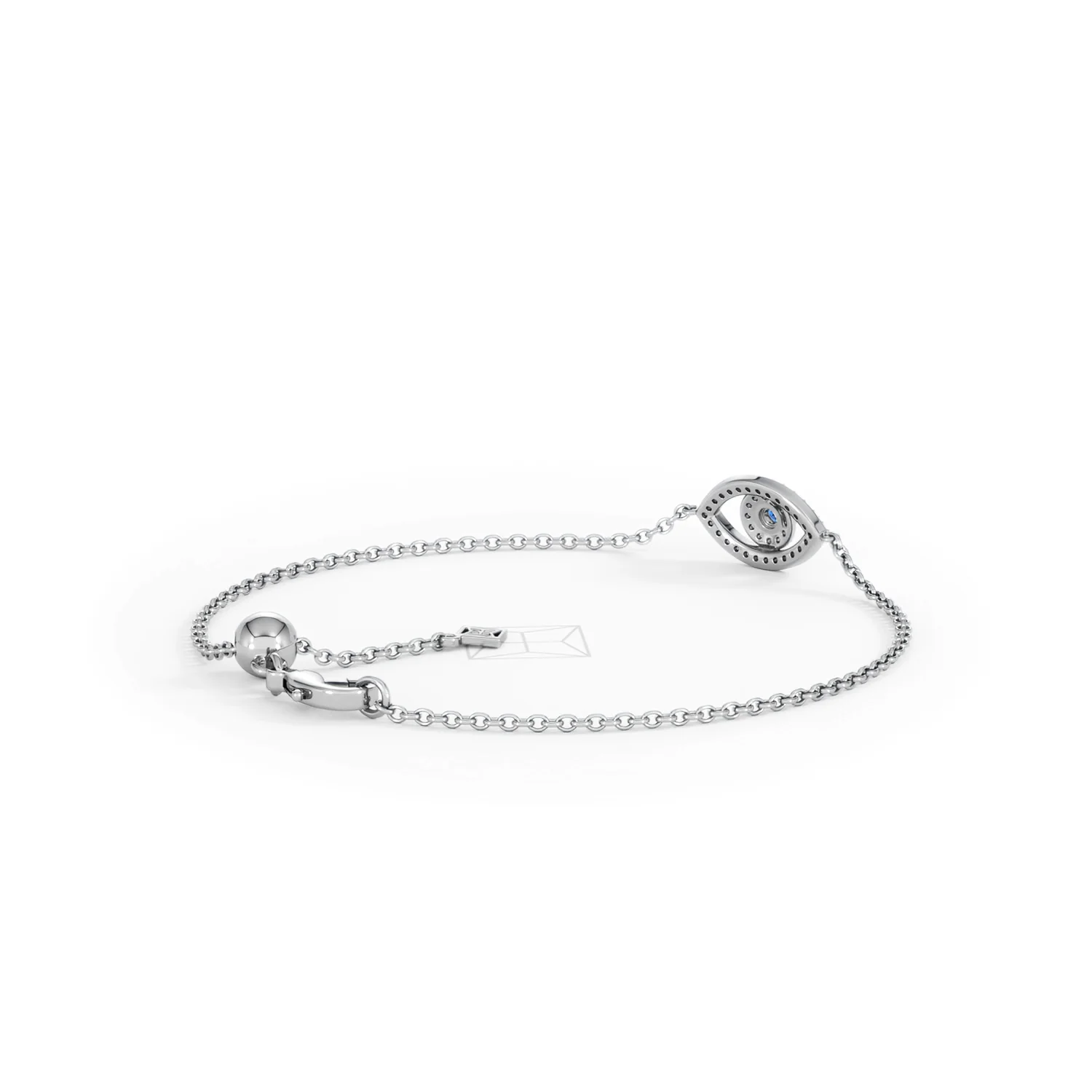Evil Eye 0.21ct Sapphire Lab Diamond Adjustable Bracelet in Sterling Silver - Image 40