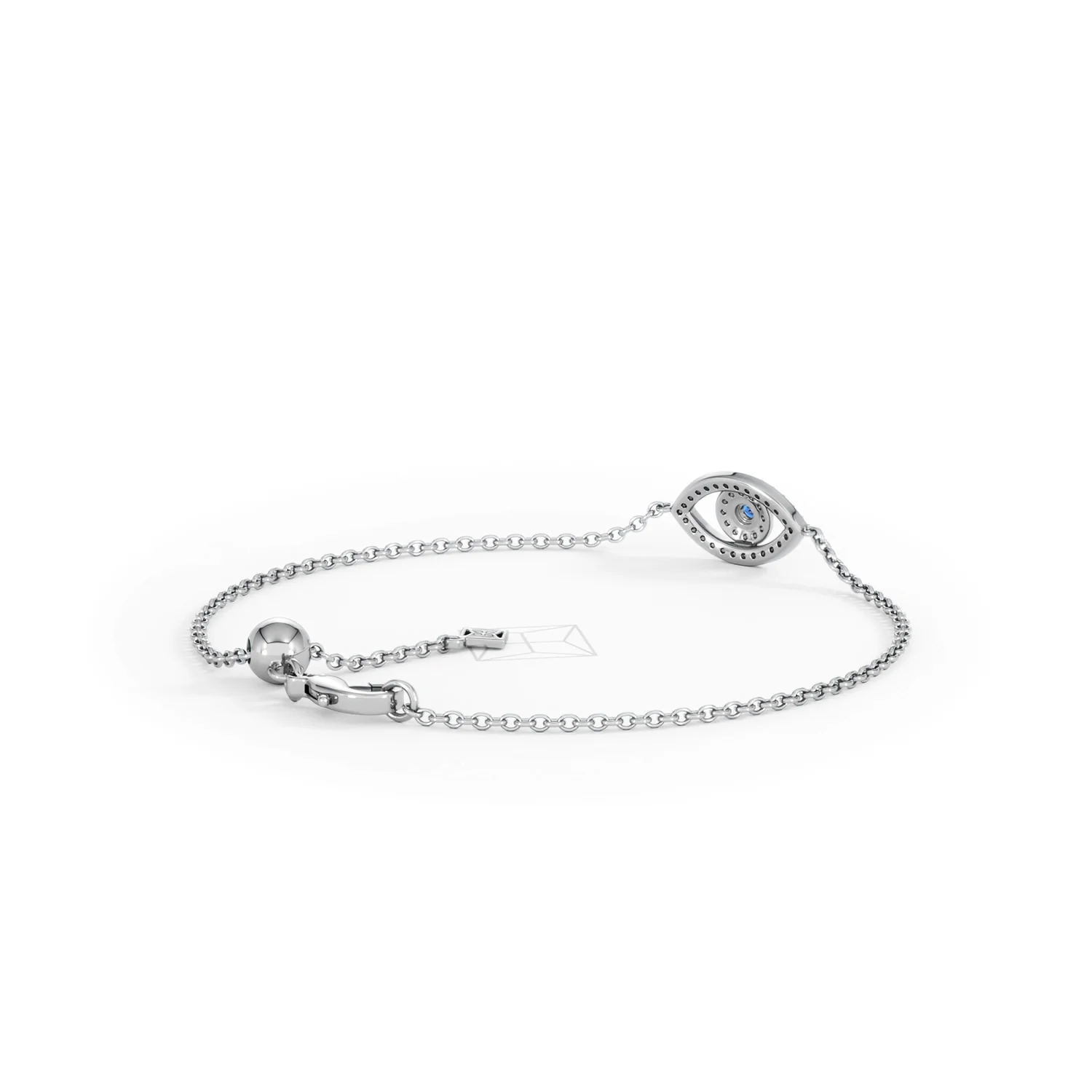 Evil Eye 0.21ct Sapphire Lab Diamond Adjustable Bracelet in Sterling Silver - Image 41