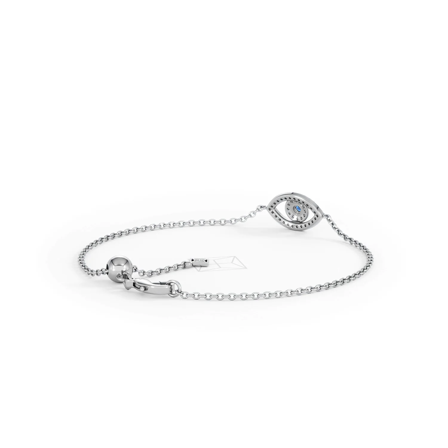 Evil Eye 0.21ct Sapphire Lab Diamond Adjustable Bracelet in Sterling Silver - Image 42