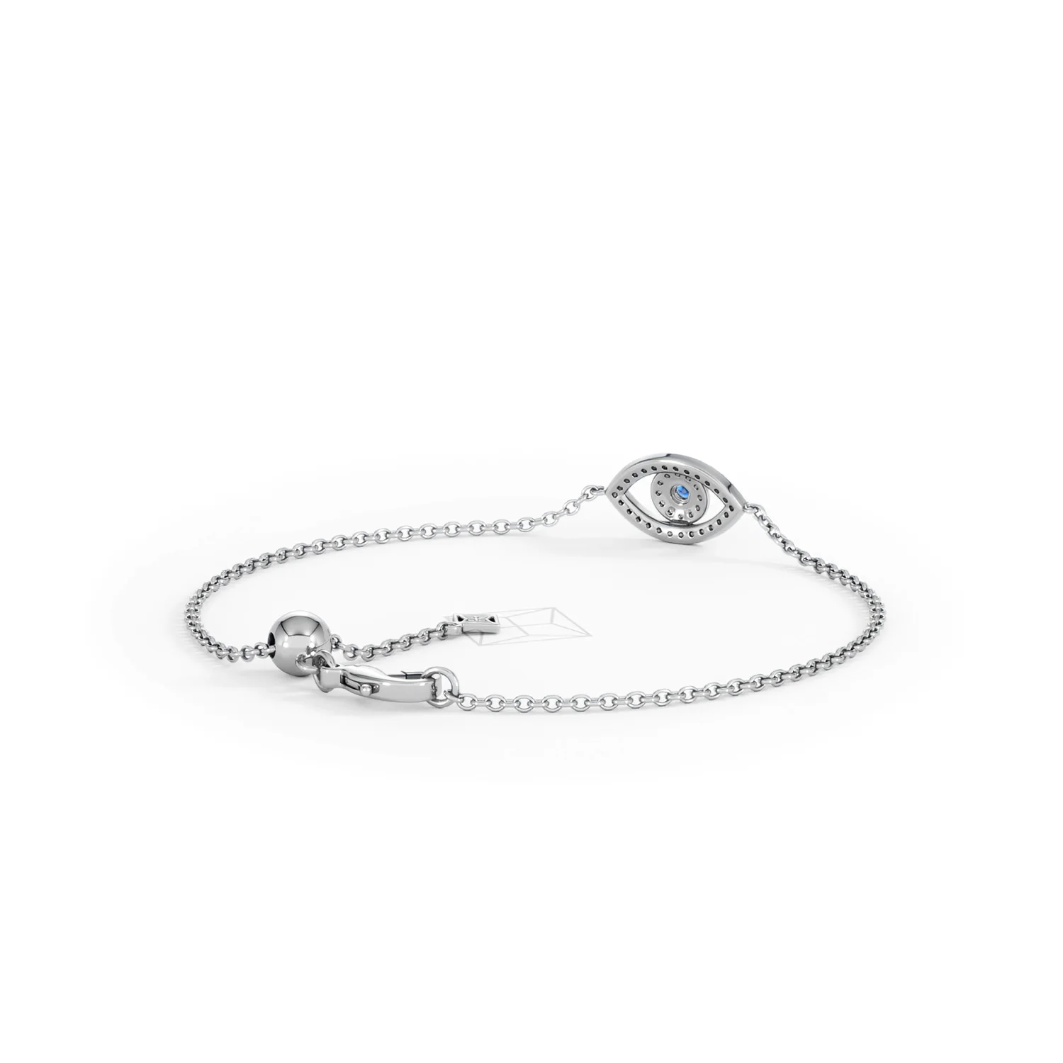 Evil Eye 0.21ct Sapphire Lab Diamond Adjustable Bracelet in Sterling Silver - Image 43