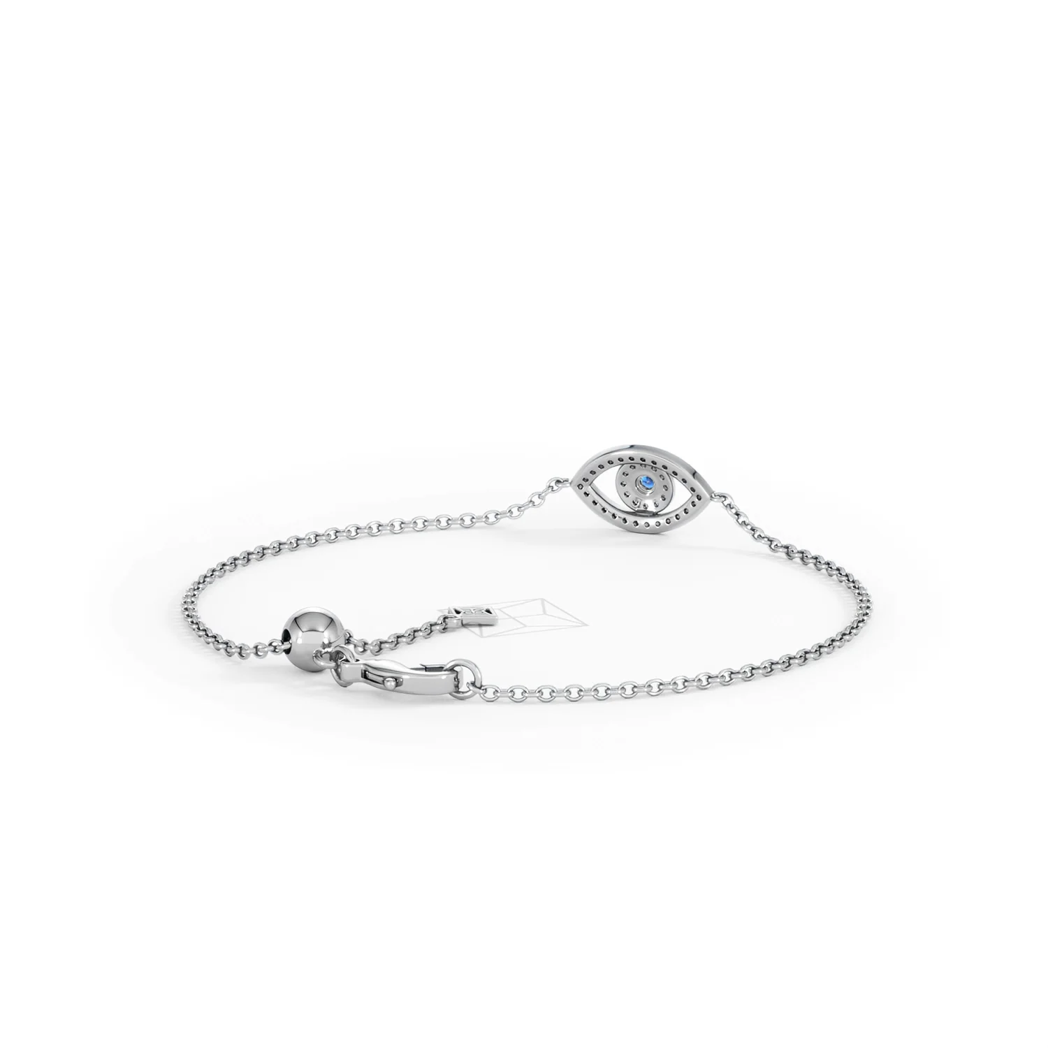 Evil Eye 0.21ct Sapphire Lab Diamond Adjustable Bracelet in Sterling Silver - Image 44