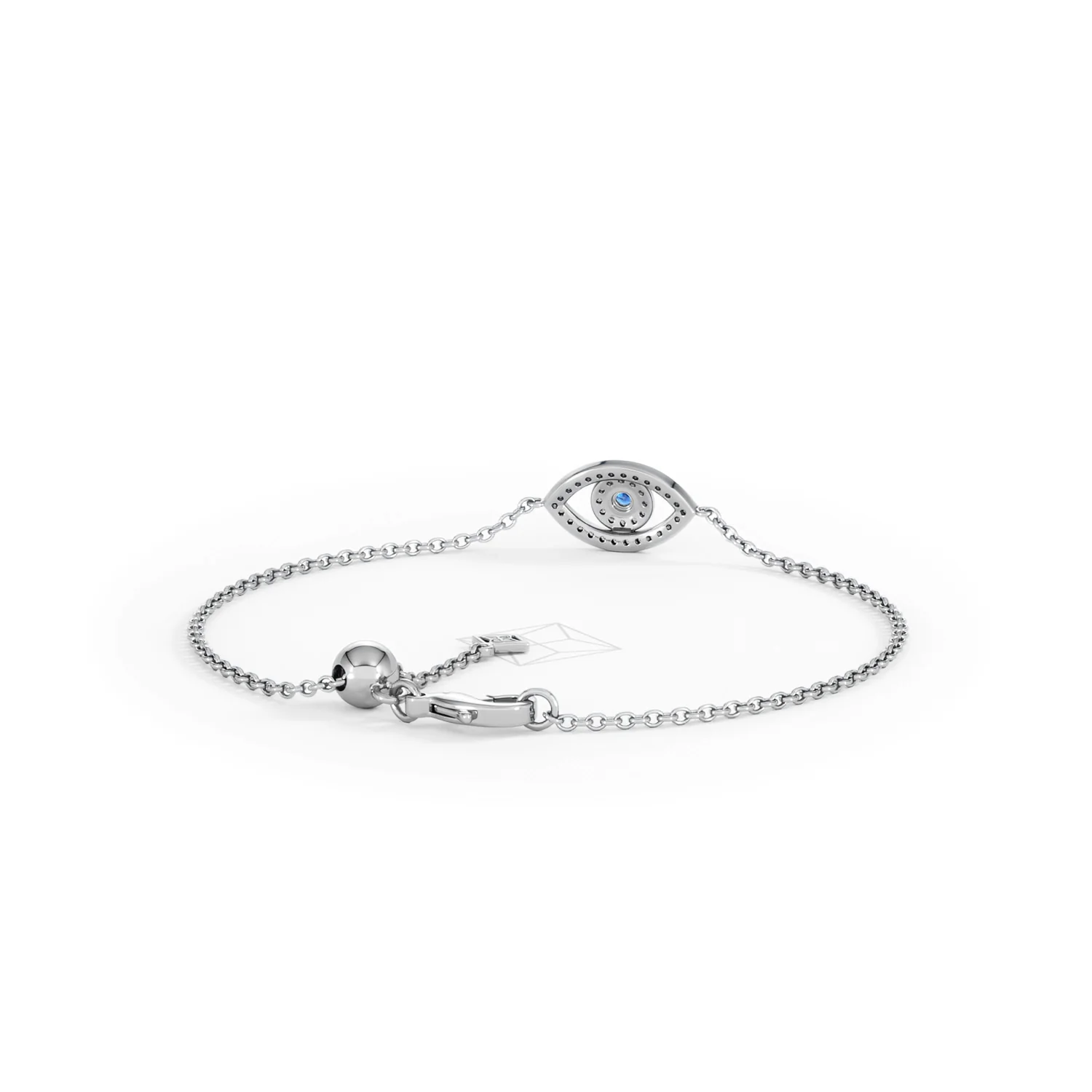 Evil Eye 0.21ct Sapphire Lab Diamond Adjustable Bracelet in Sterling Silver - Image 46