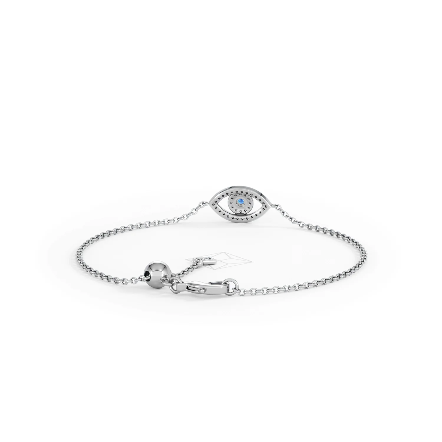Evil Eye 0.21ct Sapphire Lab Diamond Adjustable Bracelet in Sterling Silver - Image 47