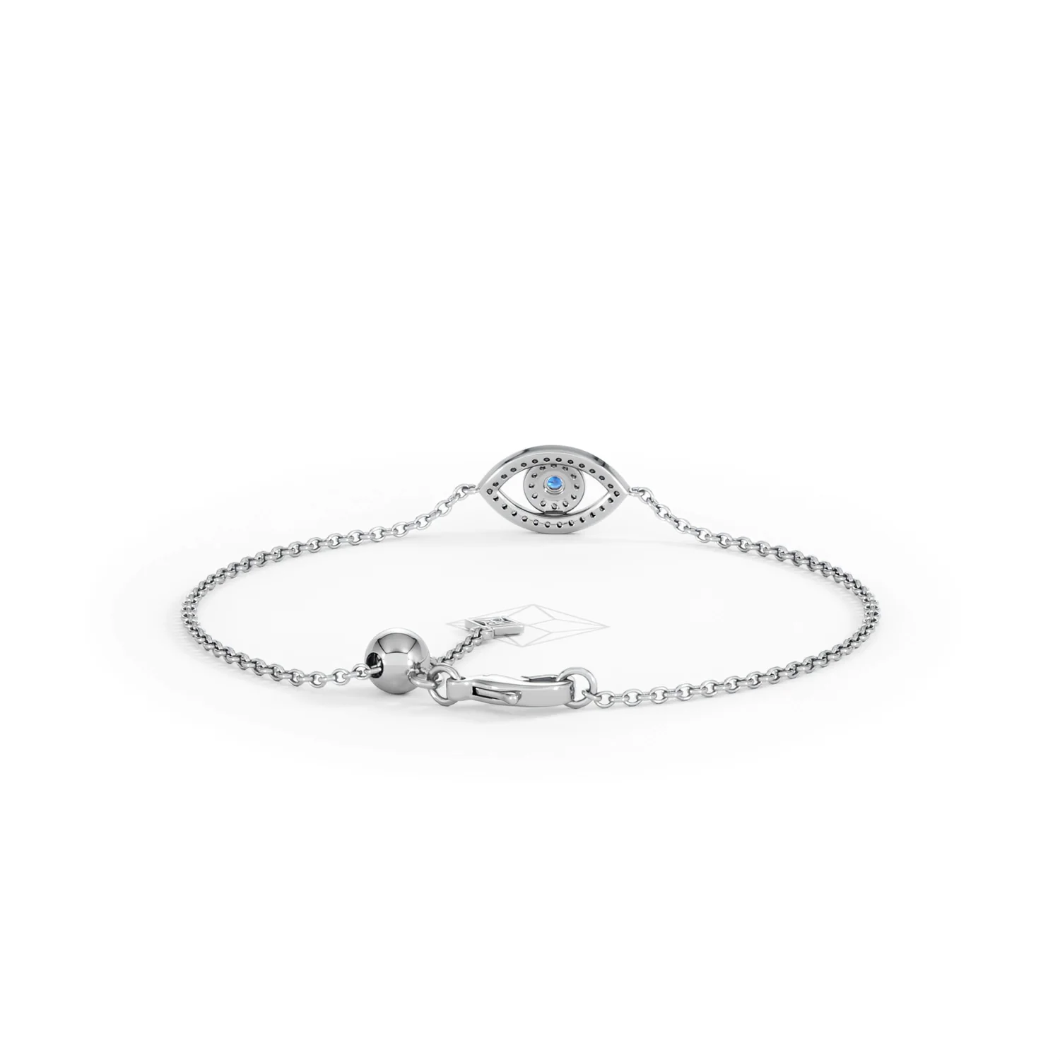 Evil Eye 0.21ct Sapphire Lab Diamond Adjustable Bracelet in Sterling Silver - Image 48