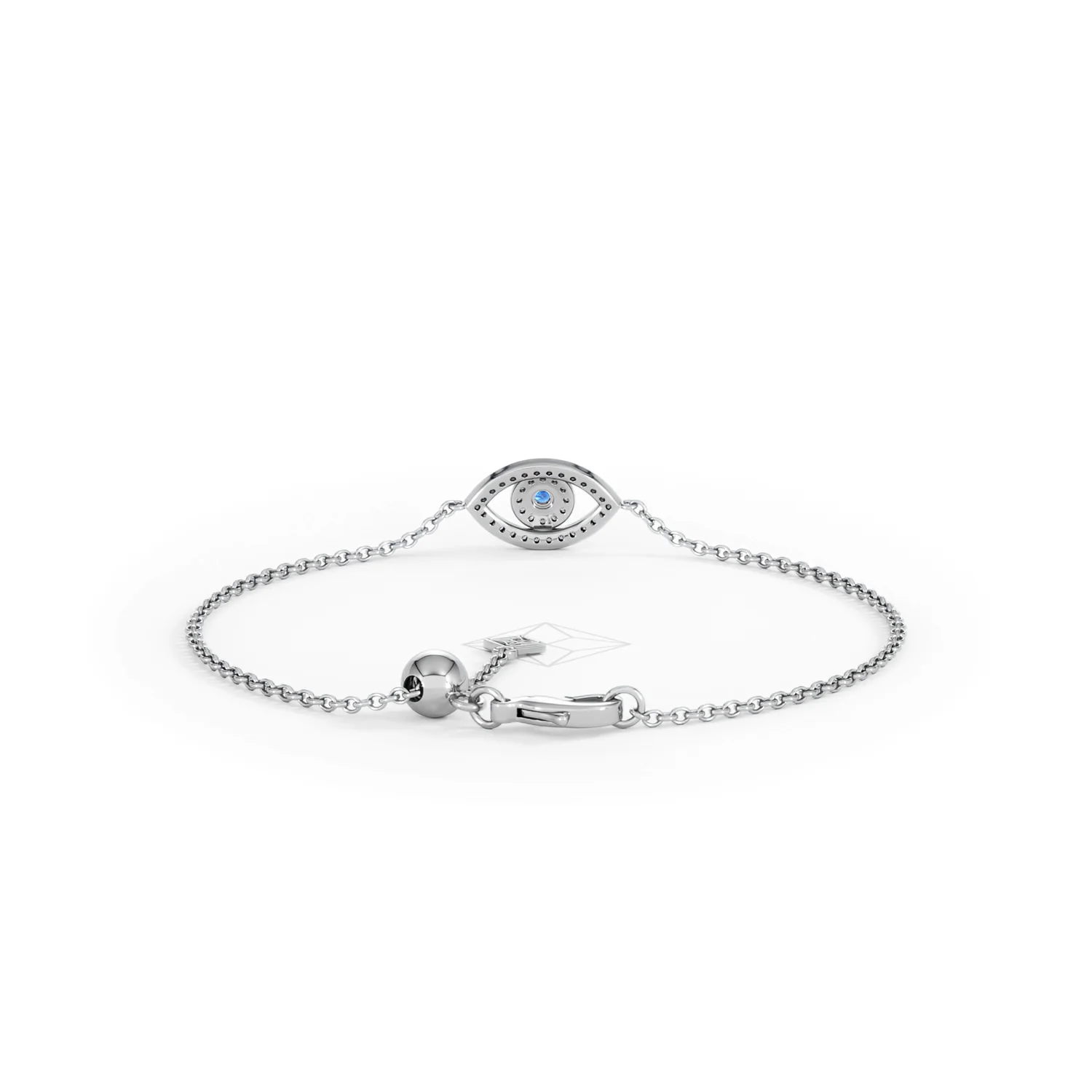 Evil Eye 0.21ct Sapphire Lab Diamond Adjustable Bracelet in Sterling Silver - Image 49