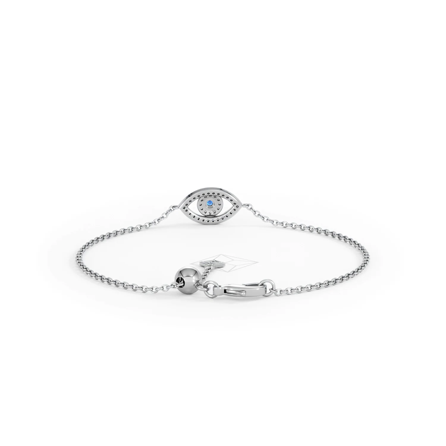 Evil Eye 0.21ct Sapphire Lab Diamond Adjustable Bracelet in Sterling Silver - Image 50