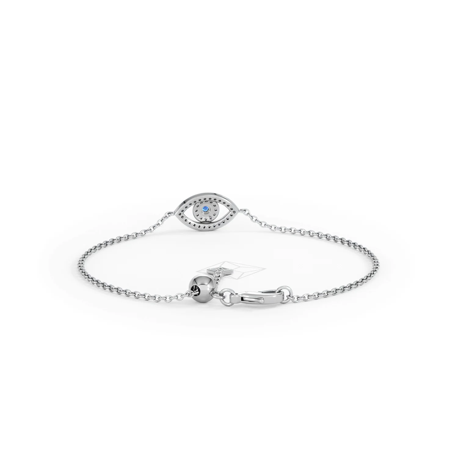 Evil Eye 0.21ct Sapphire Lab Diamond Adjustable Bracelet in Sterling Silver - Image 51
