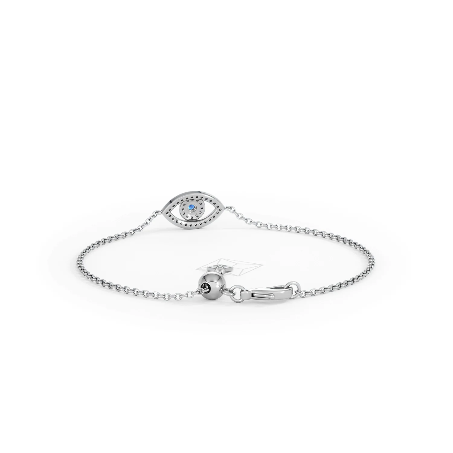 Evil Eye 0.21ct Sapphire Lab Diamond Adjustable Bracelet in Sterling Silver - Image 52