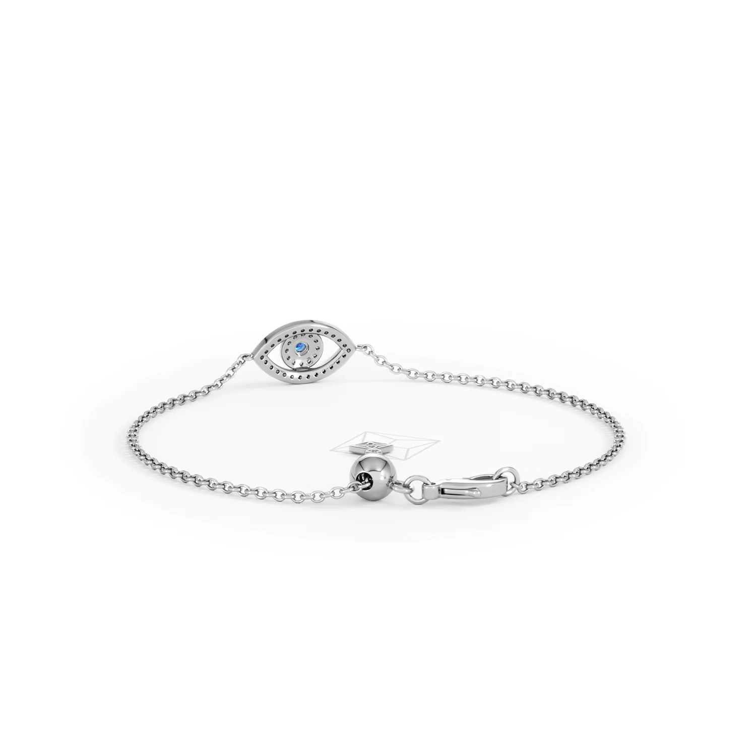 Evil Eye 0.21ct Sapphire Lab Diamond Adjustable Bracelet in Sterling Silver - Image 53