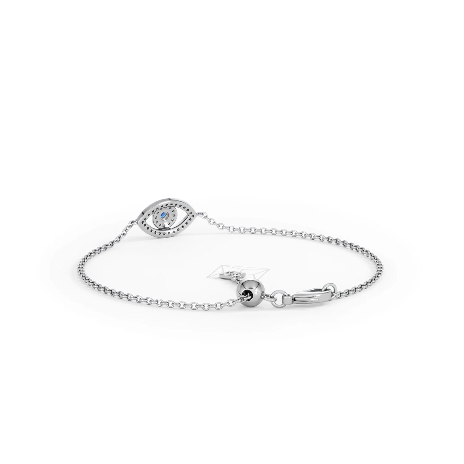 Evil Eye 0.21ct Sapphire Lab Diamond Adjustable Bracelet in Sterling Silver - Image 55