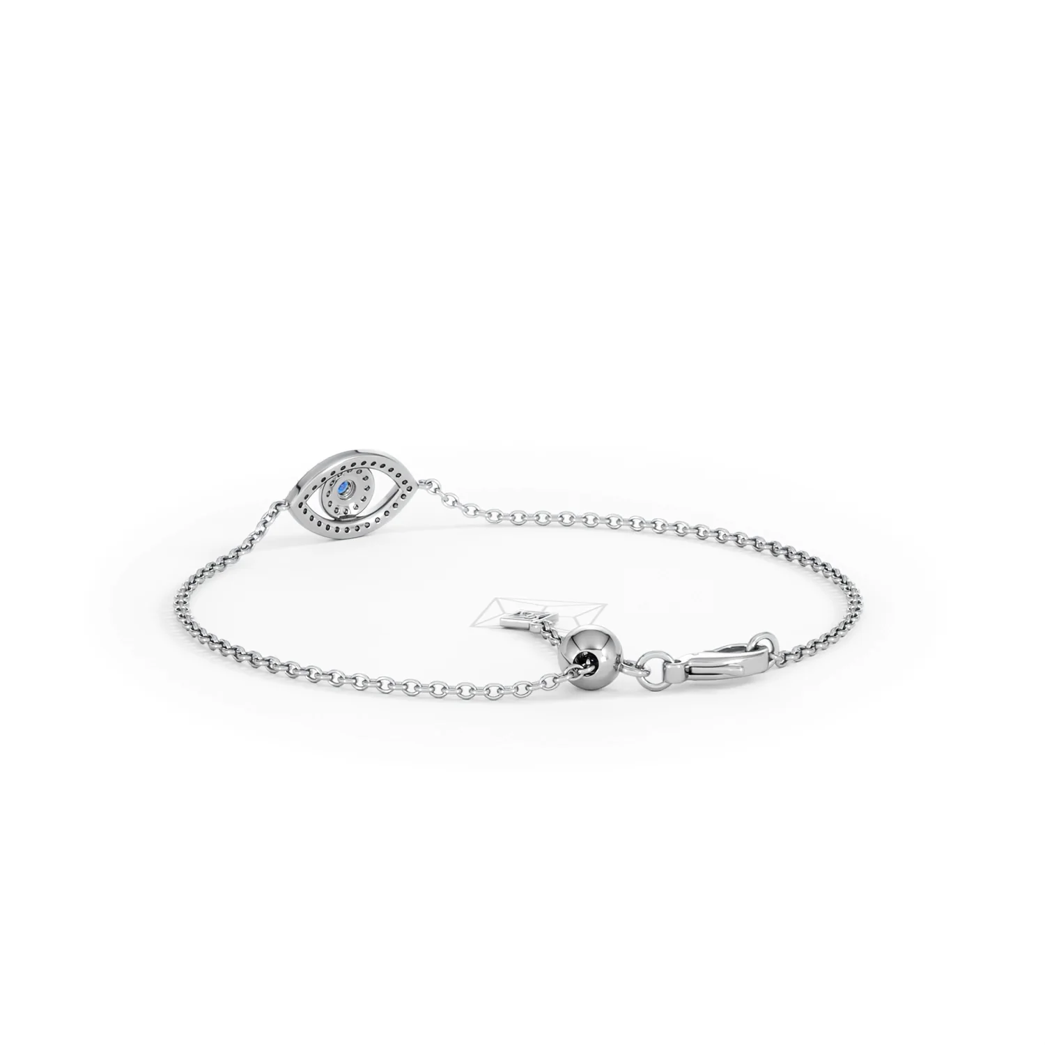 Evil Eye 0.21ct Sapphire Lab Diamond Adjustable Bracelet in Sterling Silver - Image 56