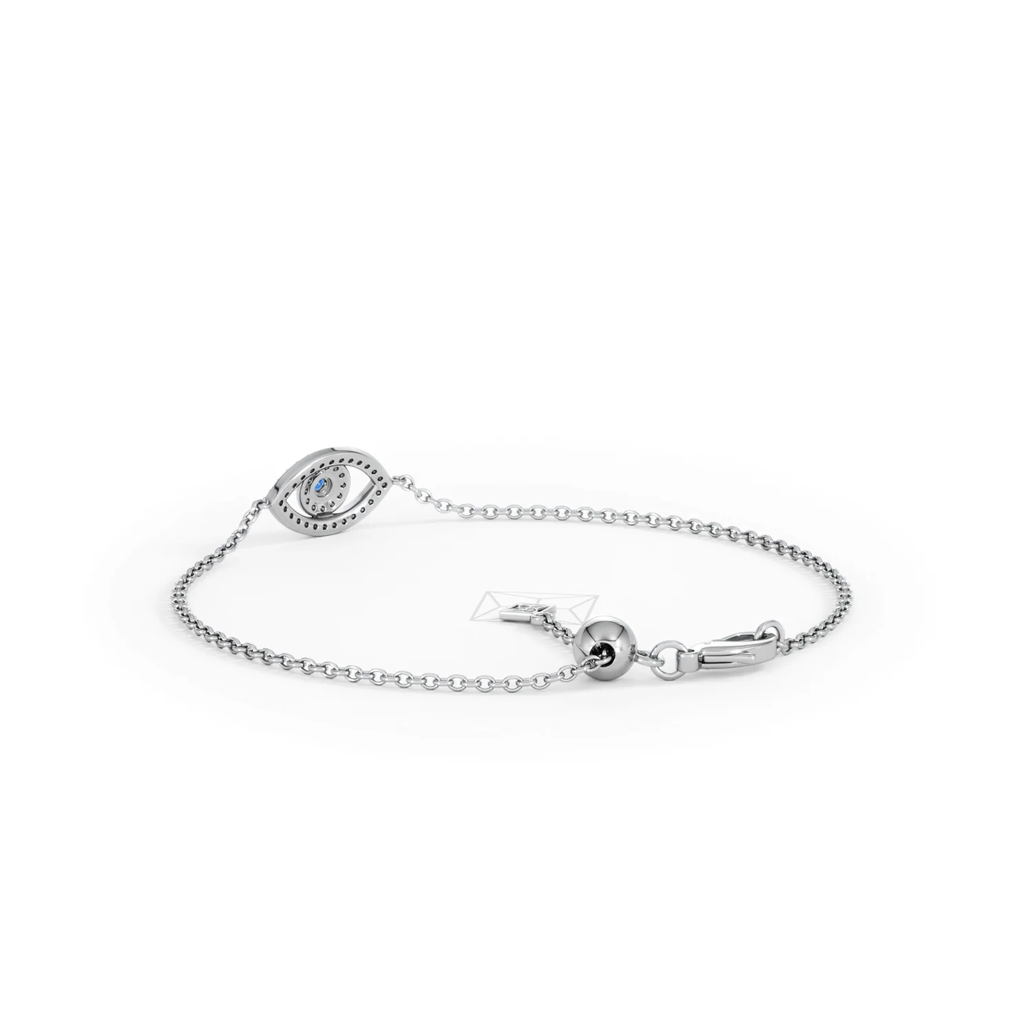 Evil Eye 0.21ct Sapphire Lab Diamond Adjustable Bracelet in Sterling Silver - Image 57