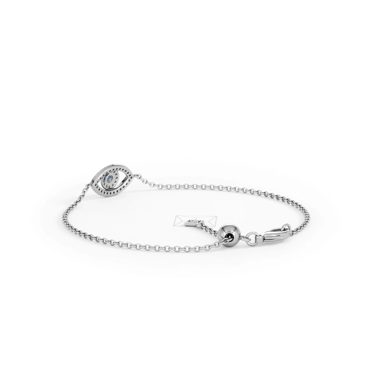 Evil Eye 0.21ct Sapphire Lab Diamond Adjustable Bracelet in Sterling Silver - Image 58