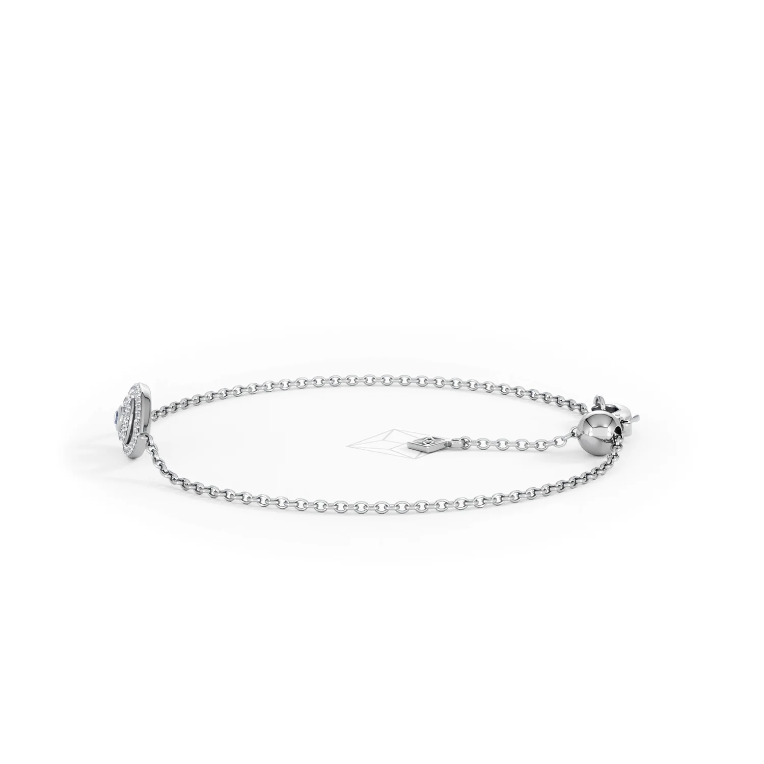 Evil Eye 0.21ct Sapphire Lab Diamond Adjustable Bracelet in Sterling Silver - Image 71