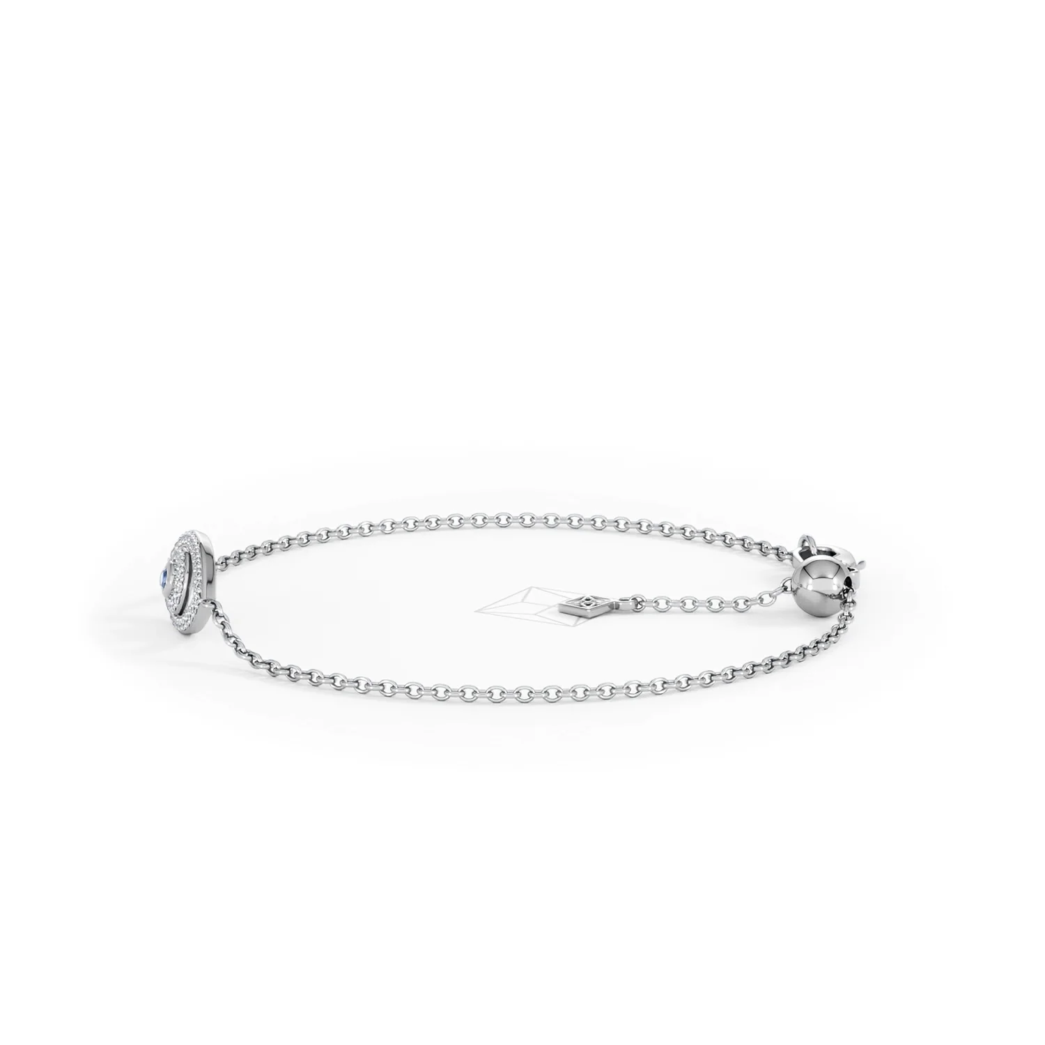 Evil Eye 0.21ct Sapphire Lab Diamond Adjustable Bracelet in Sterling Silver - Image 72