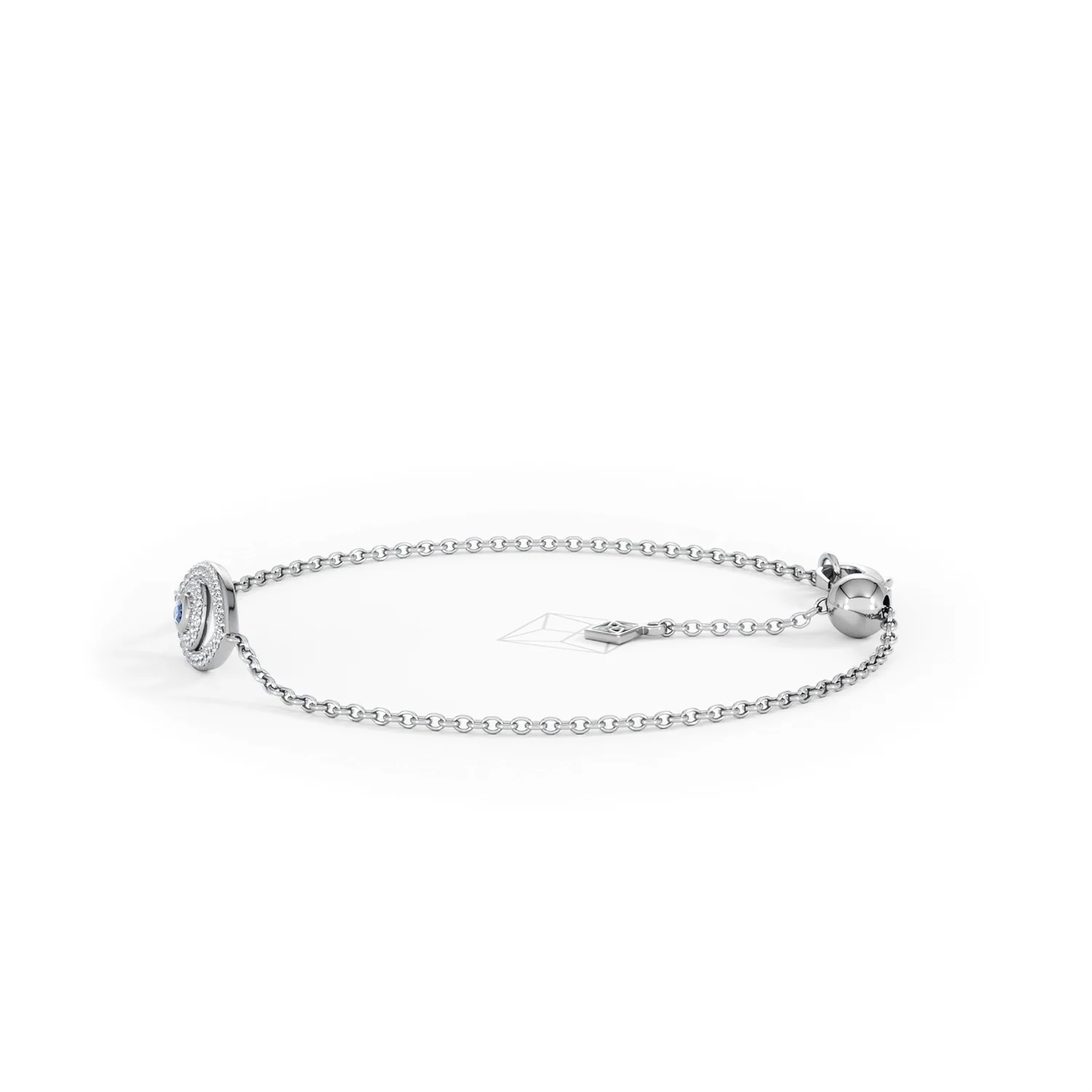 Evil Eye 0.21ct Sapphire Lab Diamond Adjustable Bracelet in Sterling Silver - Image 73