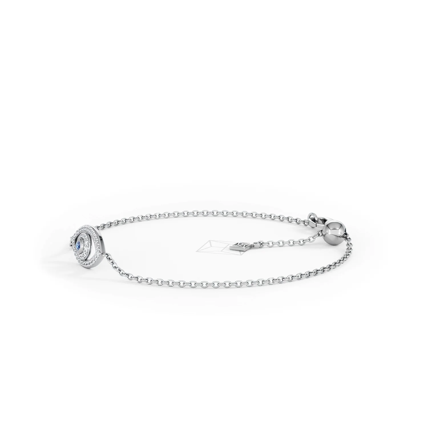 Evil Eye 0.21ct Sapphire Lab Diamond Adjustable Bracelet in Sterling Silver - Image 75