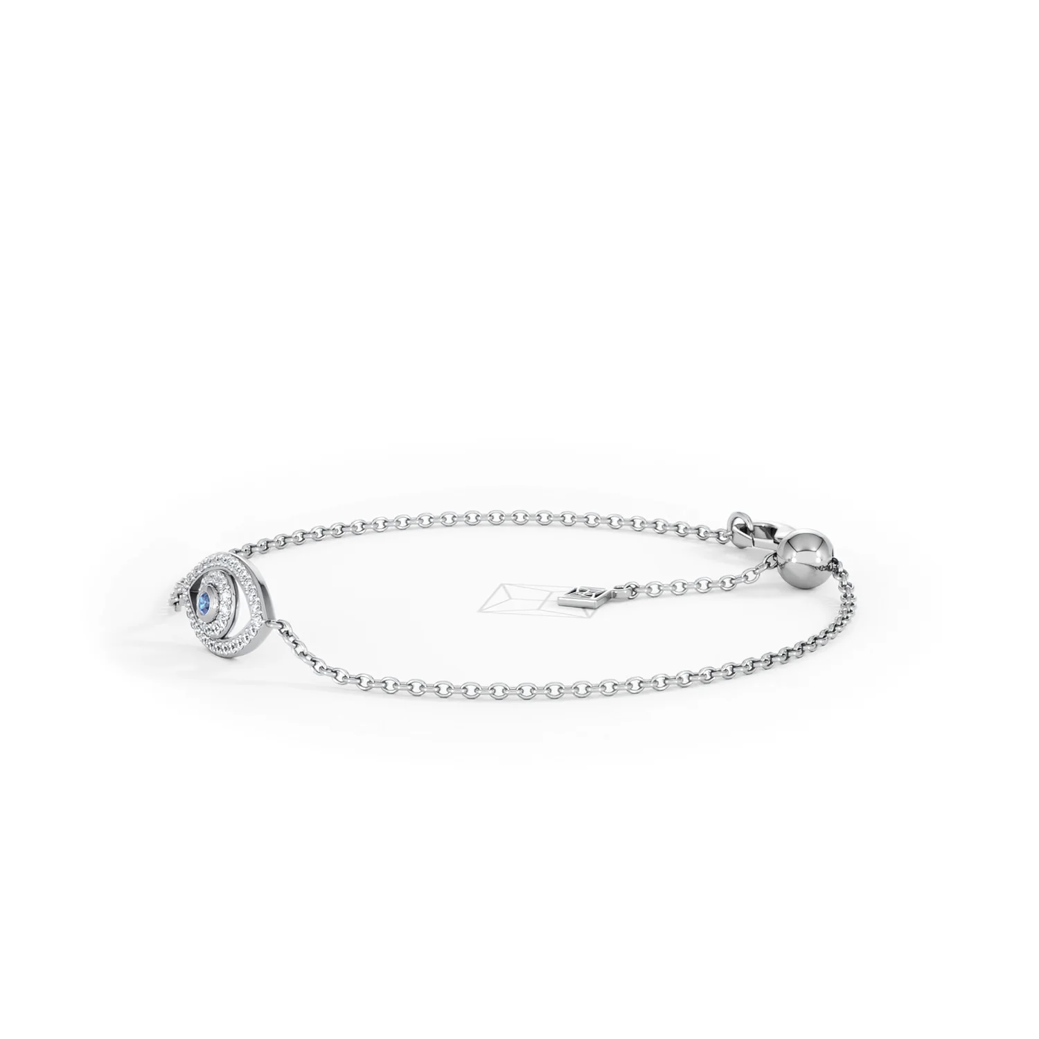 Evil Eye 0.21ct Sapphire Lab Diamond Adjustable Bracelet in Sterling Silver - Image 76