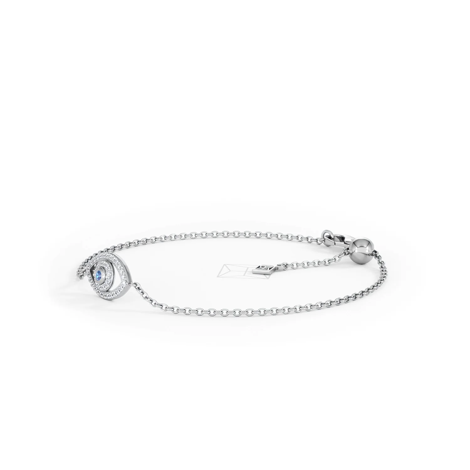 Evil Eye 0.21ct Sapphire Lab Diamond Adjustable Bracelet in Sterling Silver - Image 77