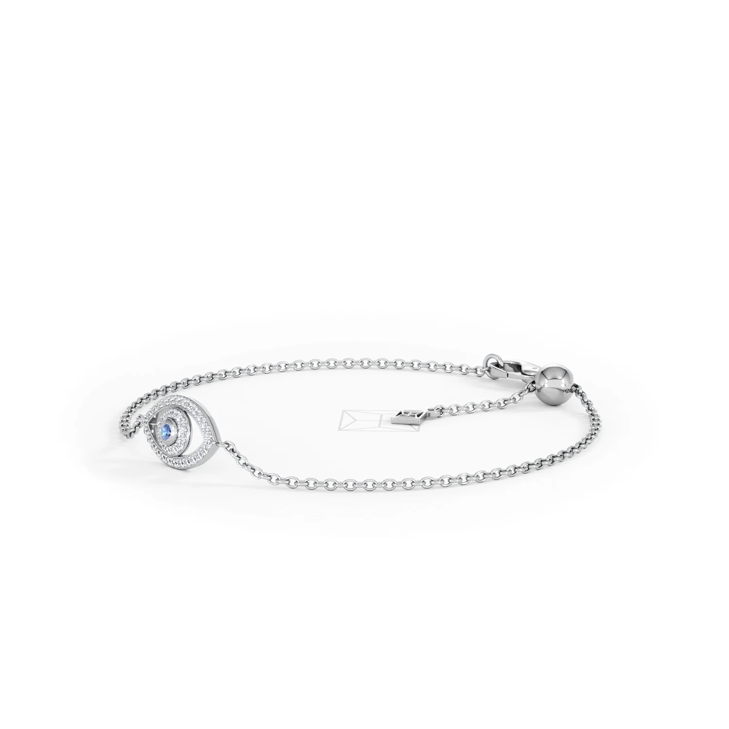 Evil Eye 0.21ct Sapphire Lab Diamond Adjustable Bracelet in Sterling Silver - Image 78